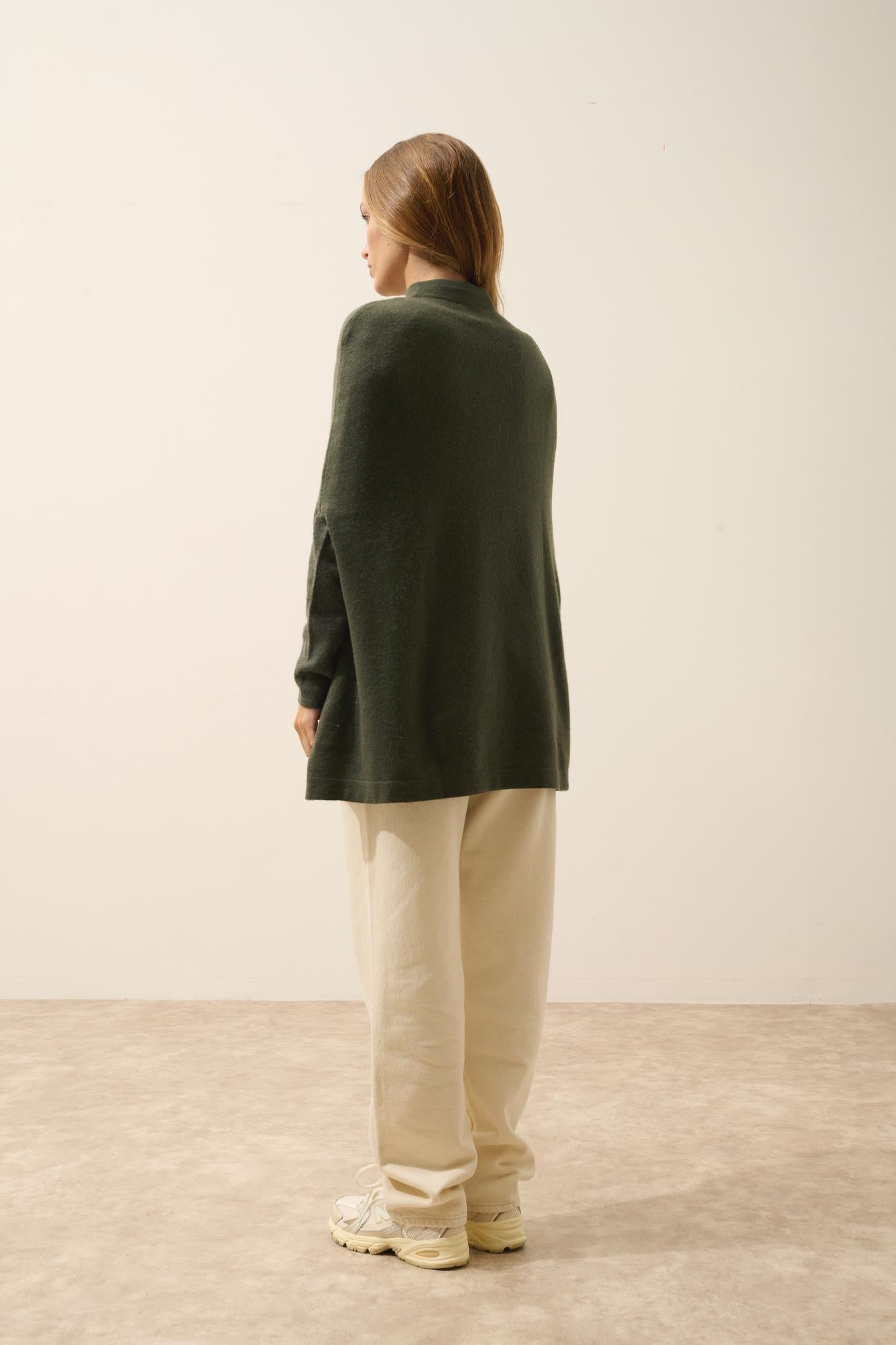 MIAMAR khaki round-neck cape