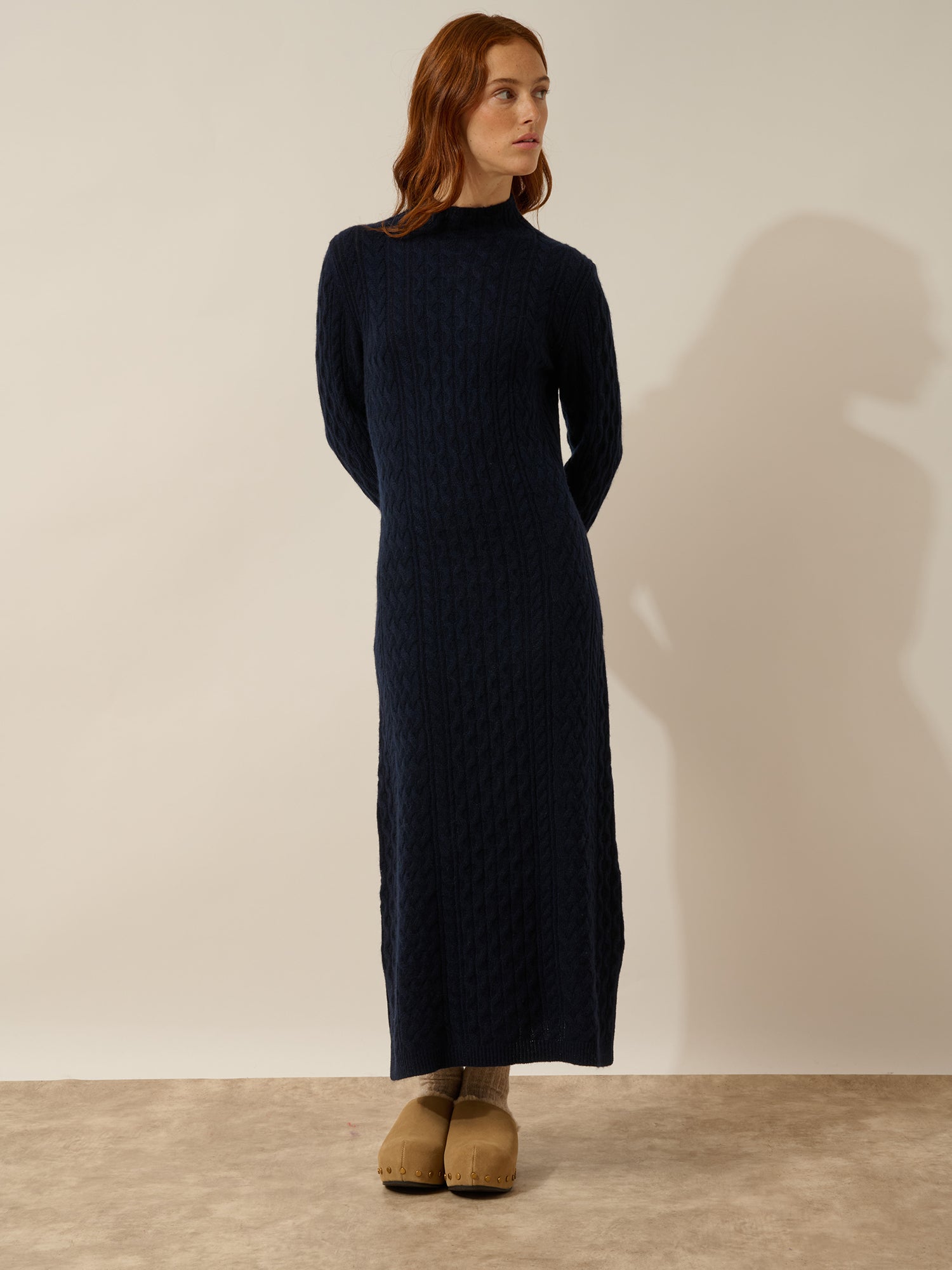 MIKO robe col montant 4 fils navy