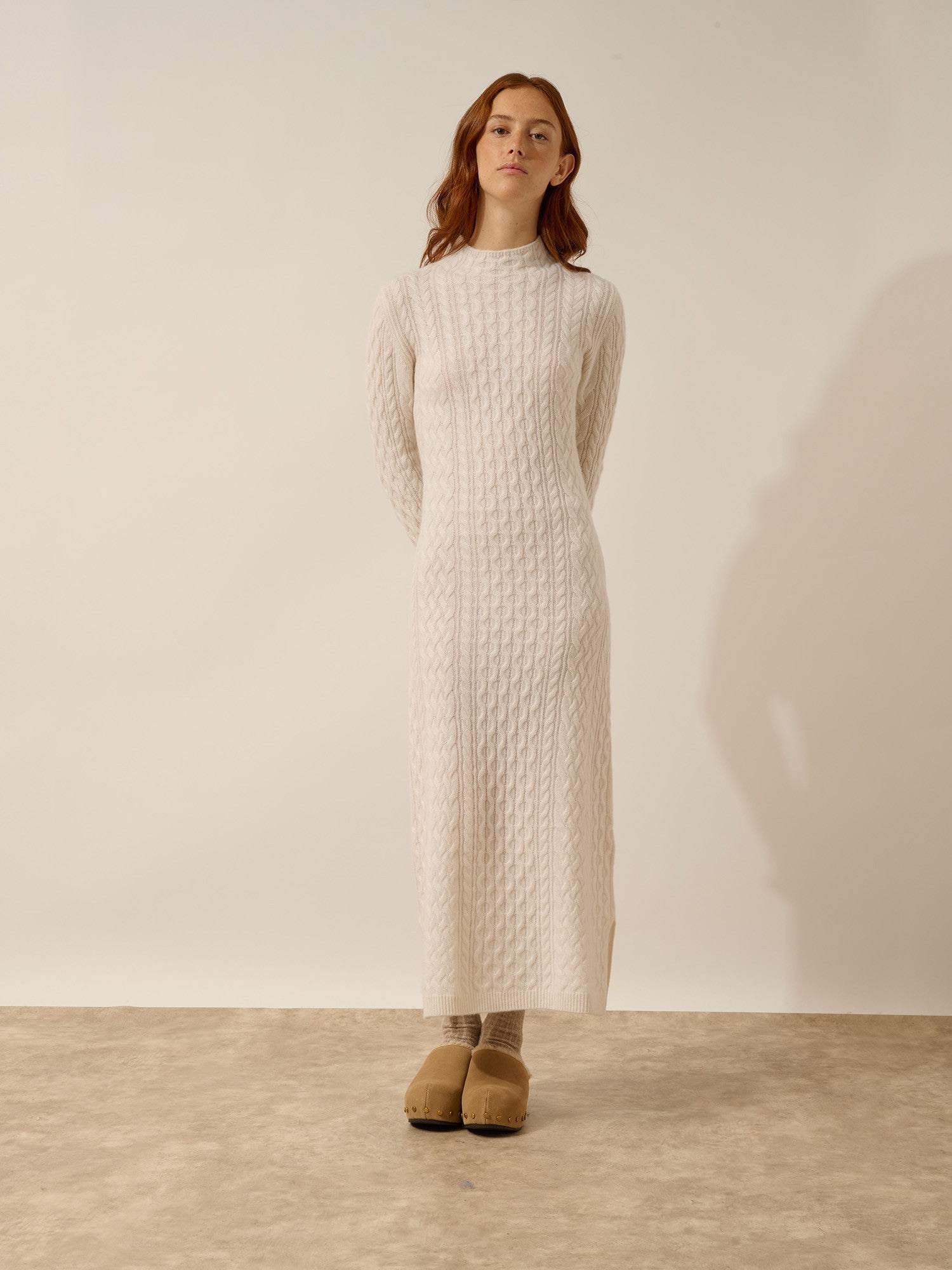 miko high-neck dress with 4 snowflake threads