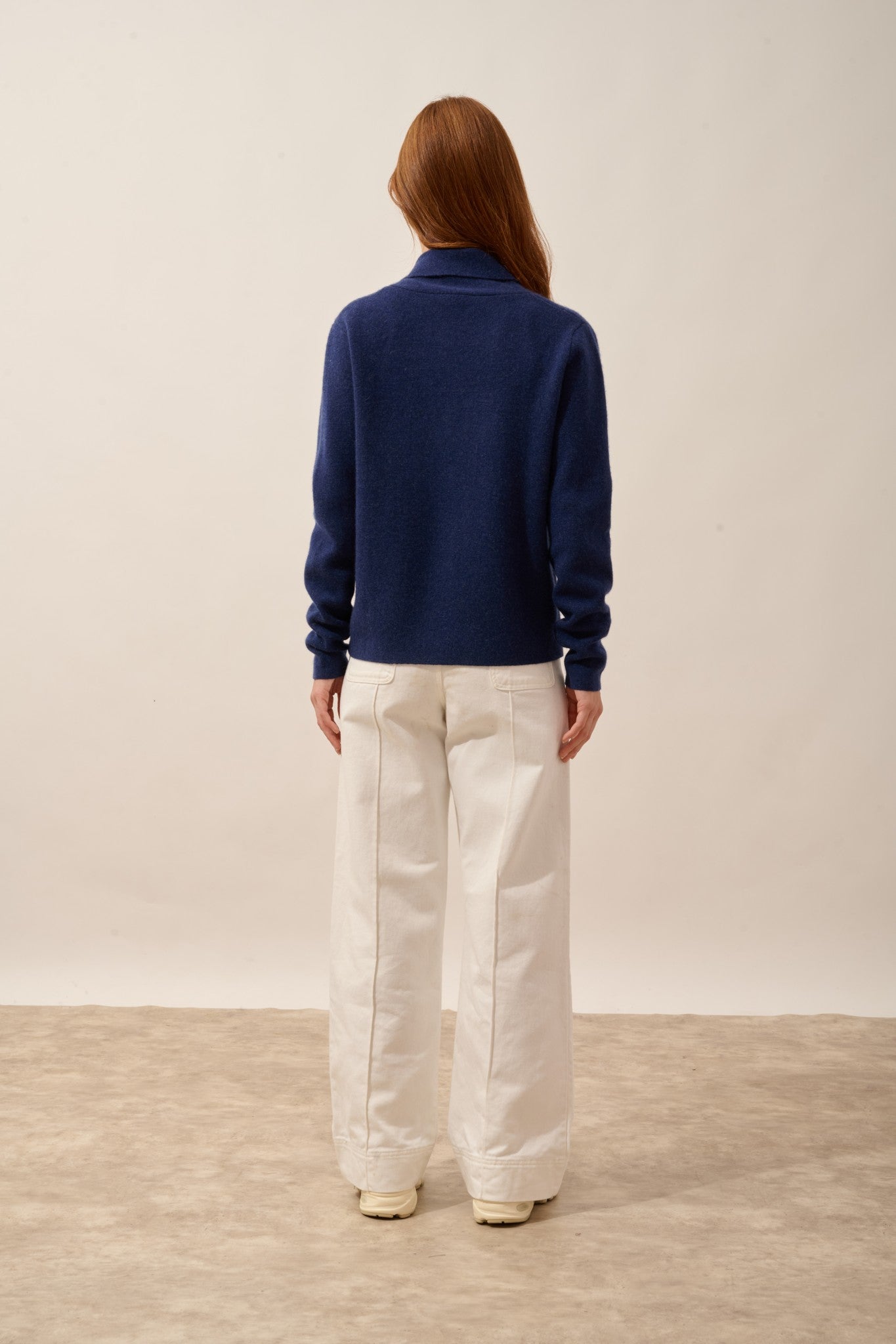 mila veste boutonnée col châle bleu nuit