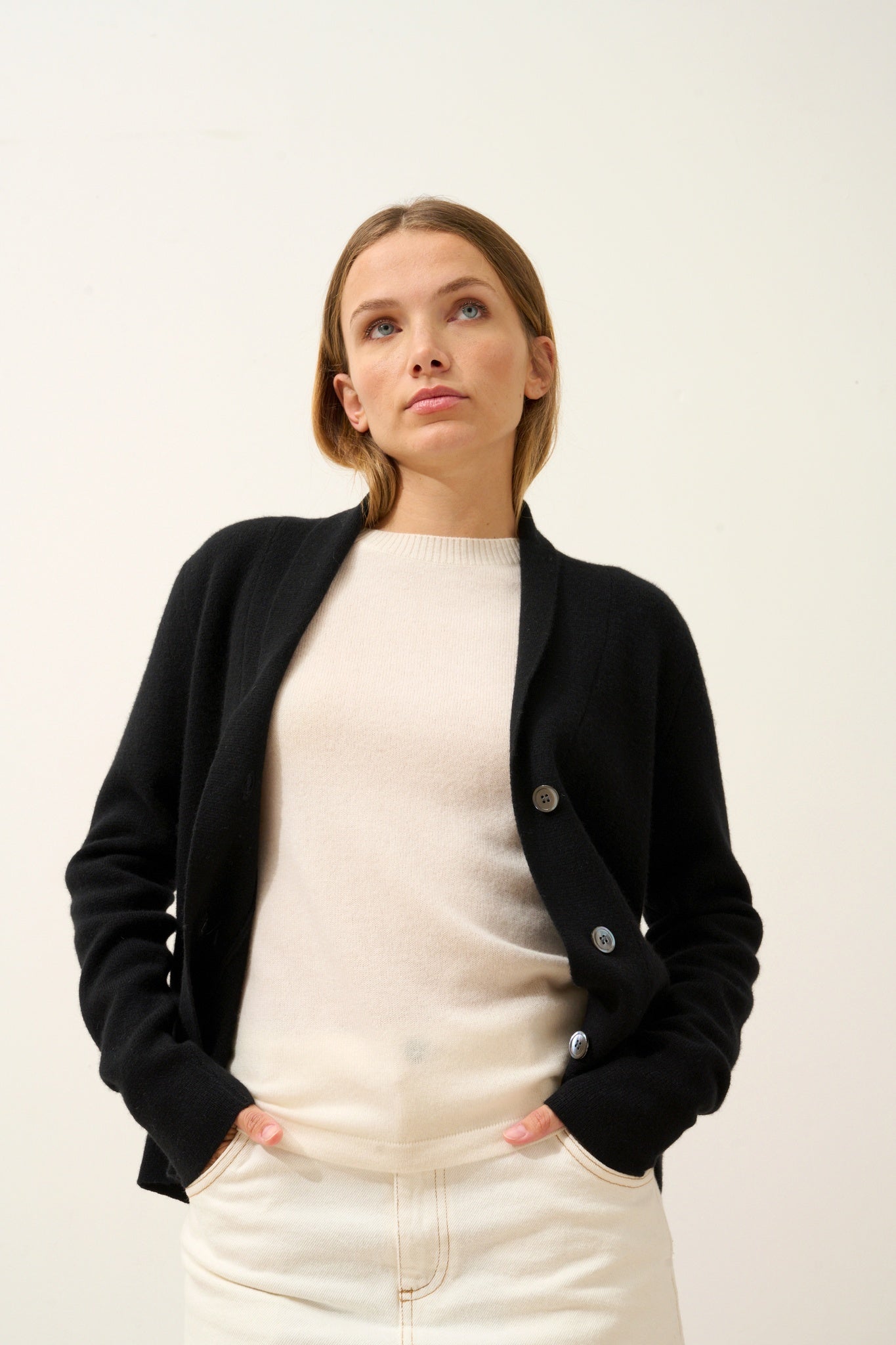 MILA black shawl collar jacket