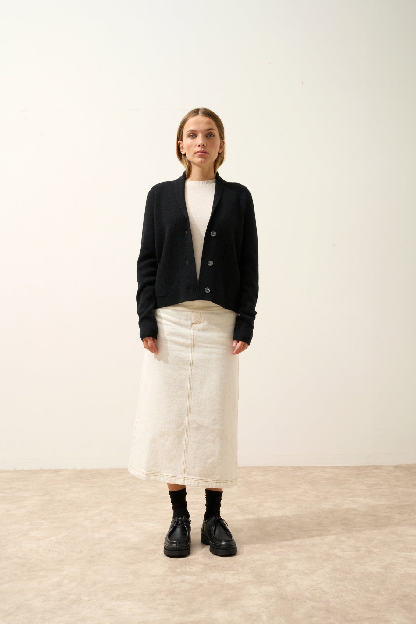 MILA black shawl collar jacket