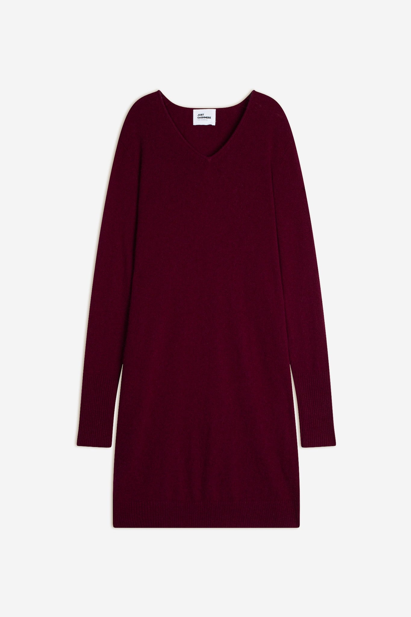 mileya robe col v bordeaux