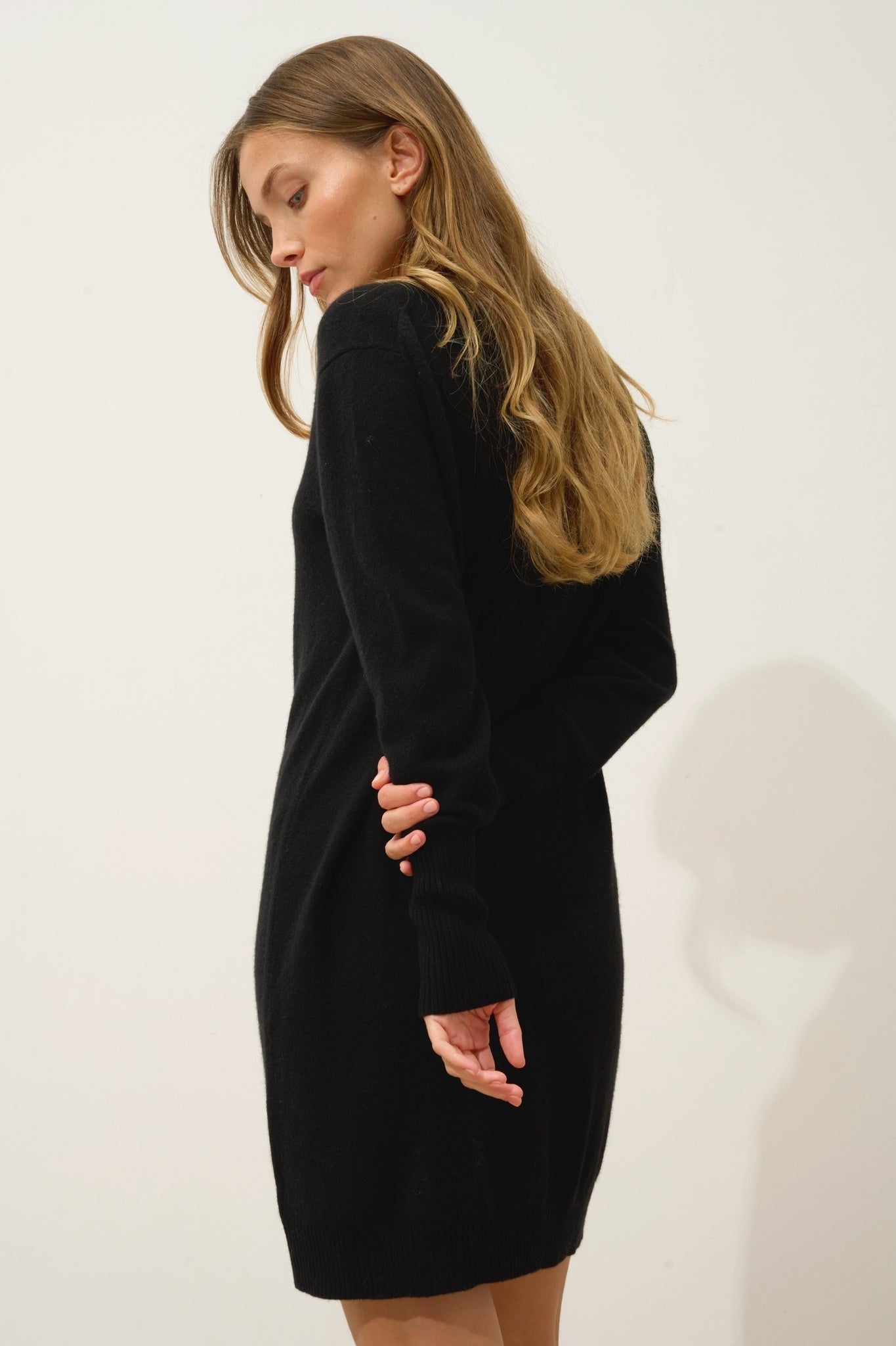 MILEYA robe col v noir