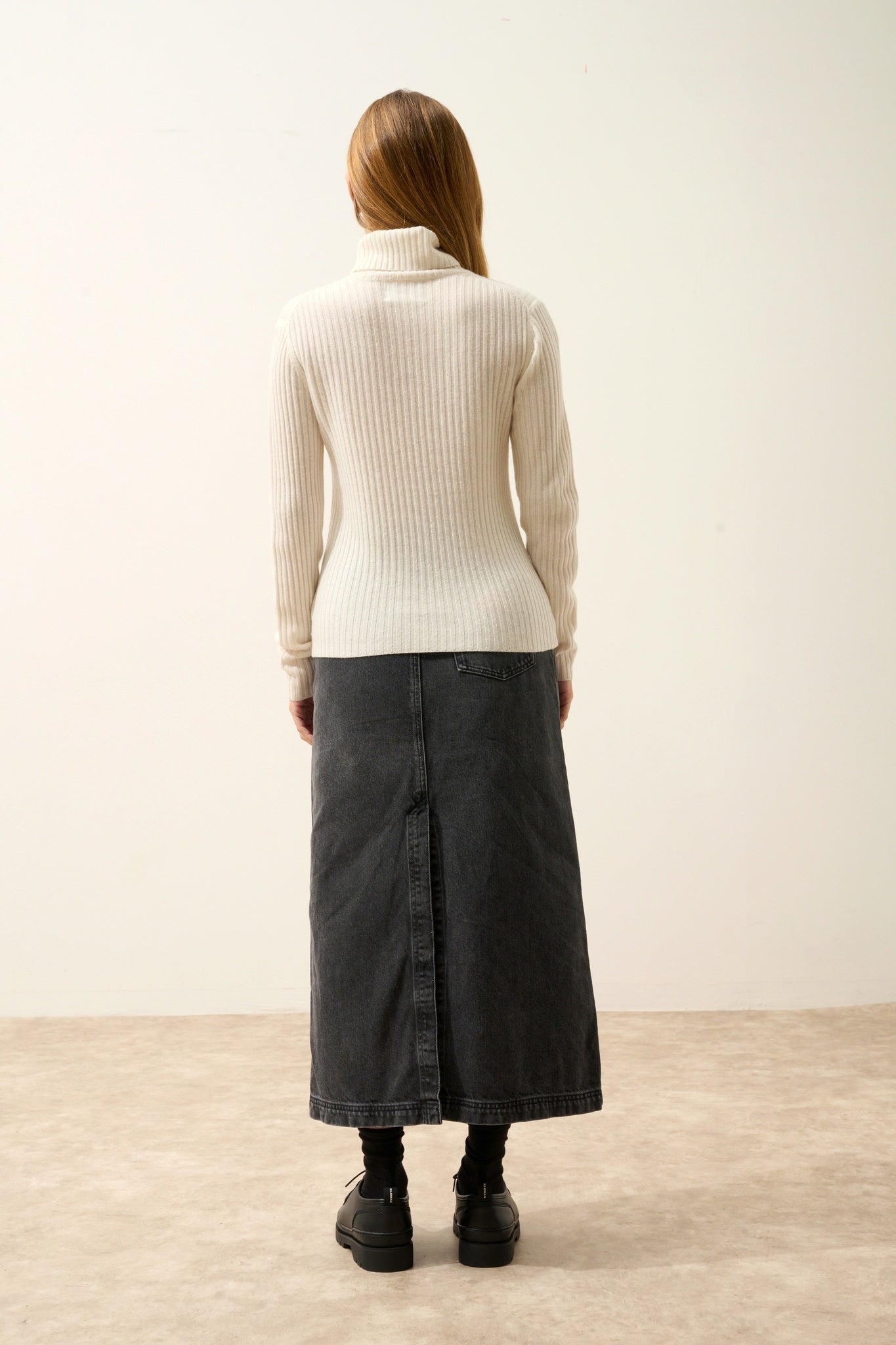 MIRAYA pull col roulé ivoire