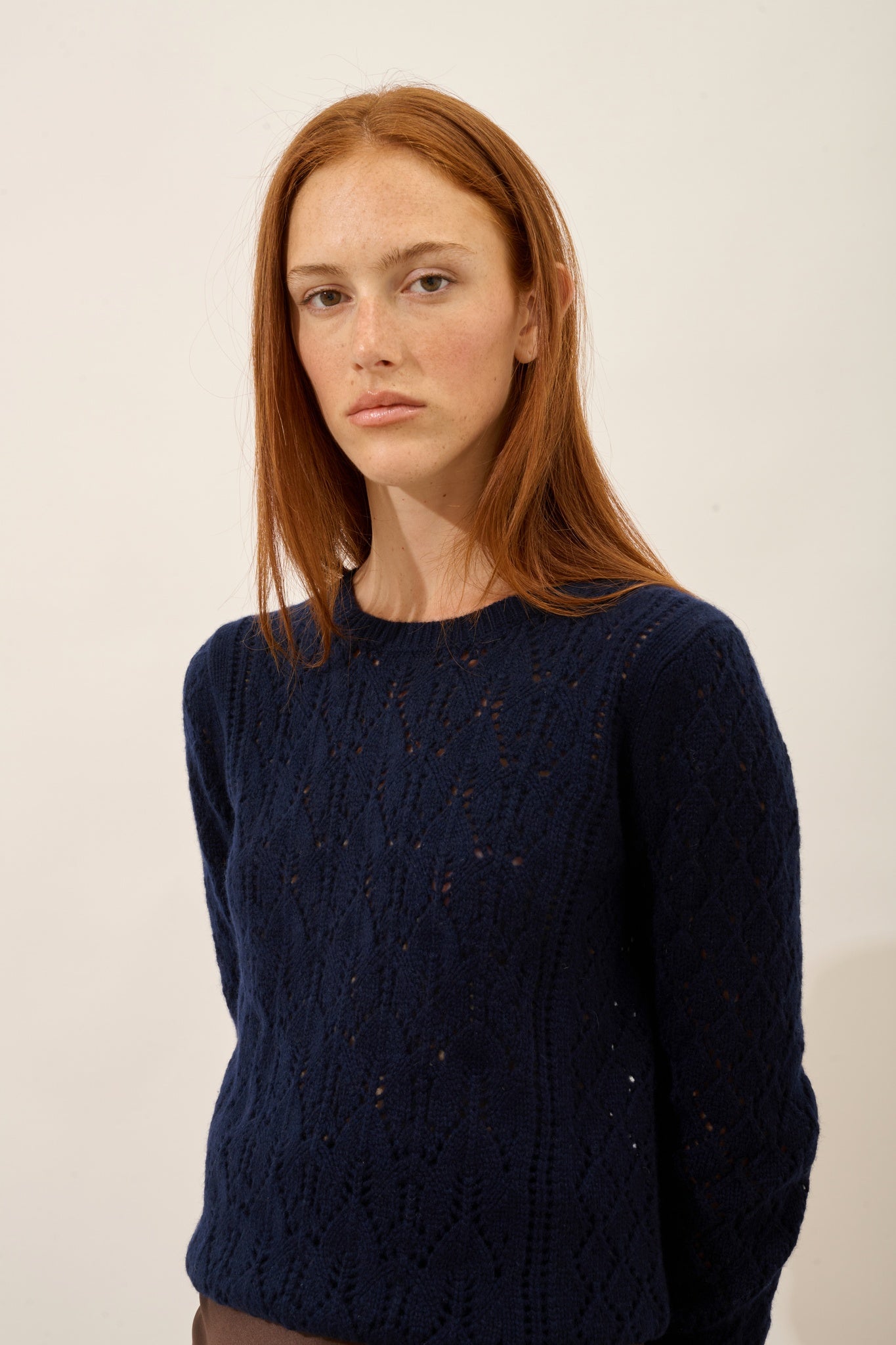 NADIA pull col rond navy