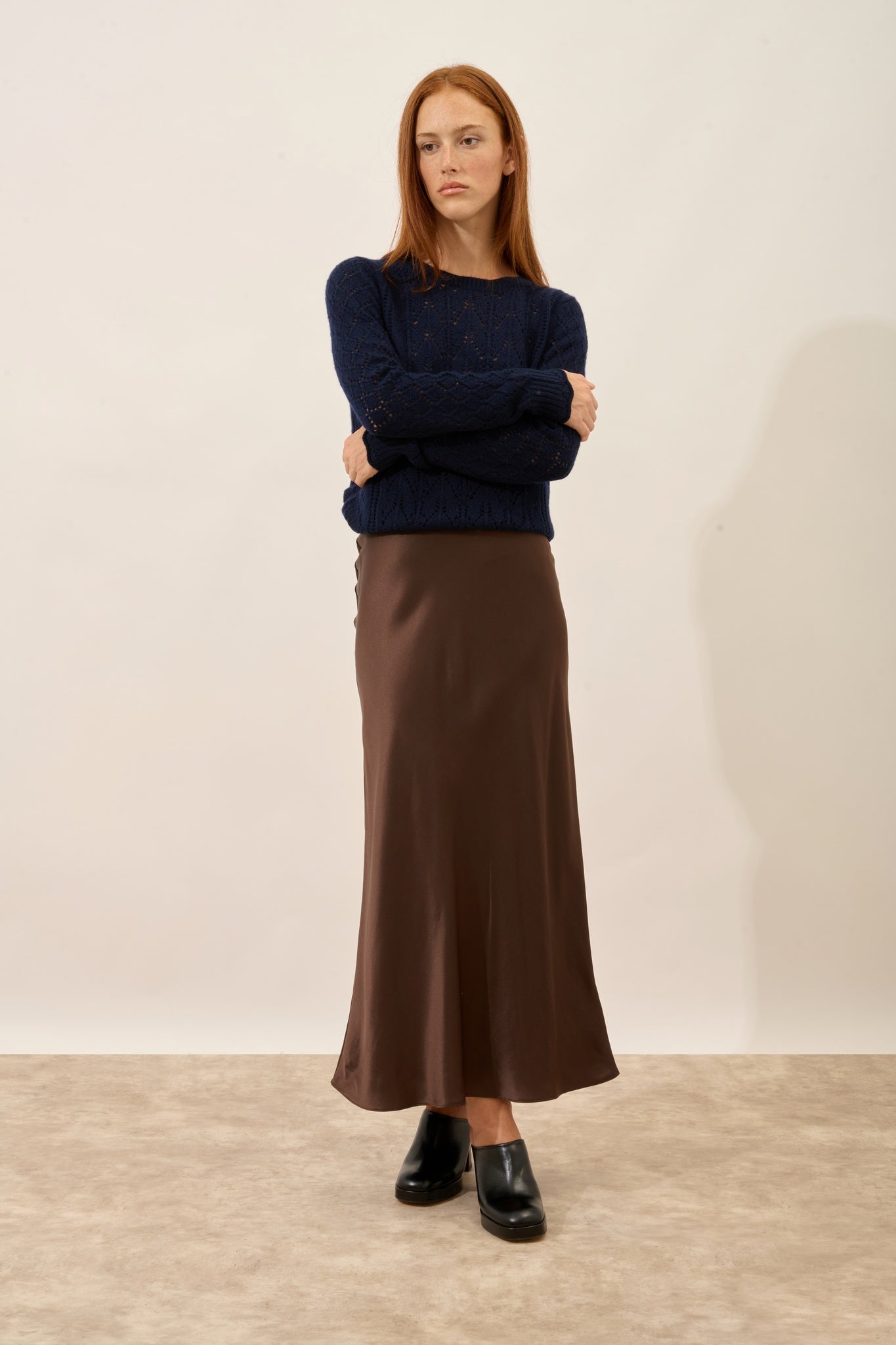 NADIA pull col rond navy