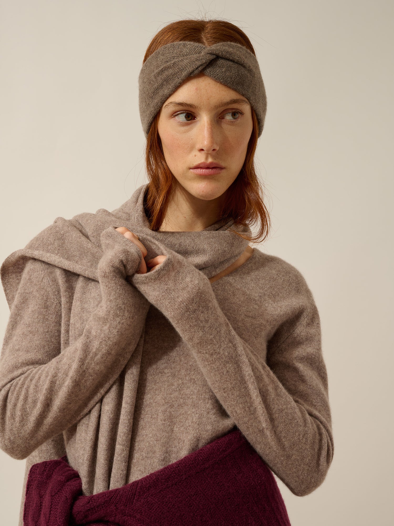 NAMAD bandeau 4 fils taupe chiné