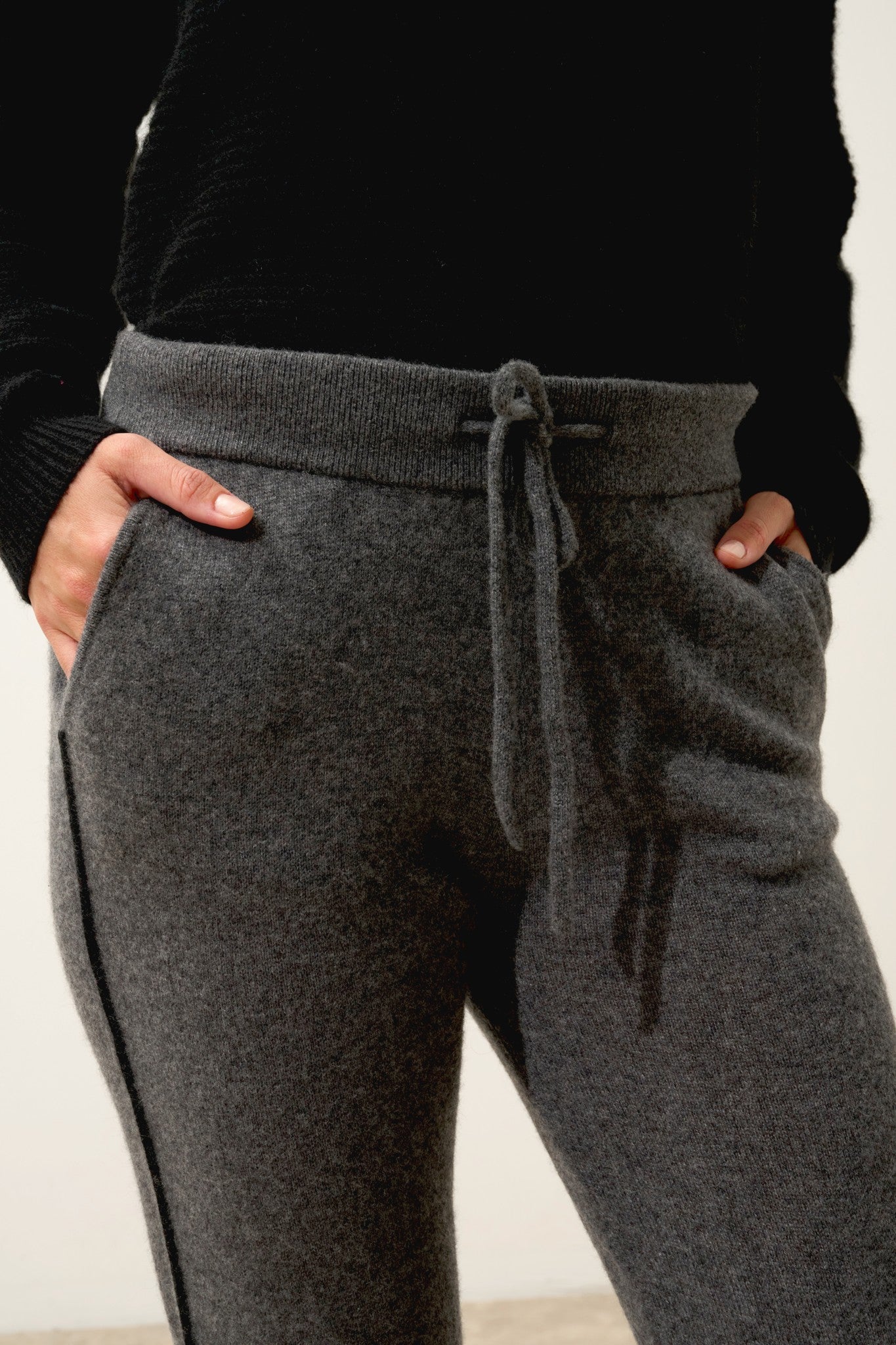 narella jogging bi-color anthracite chiné/noir 100% cachemire