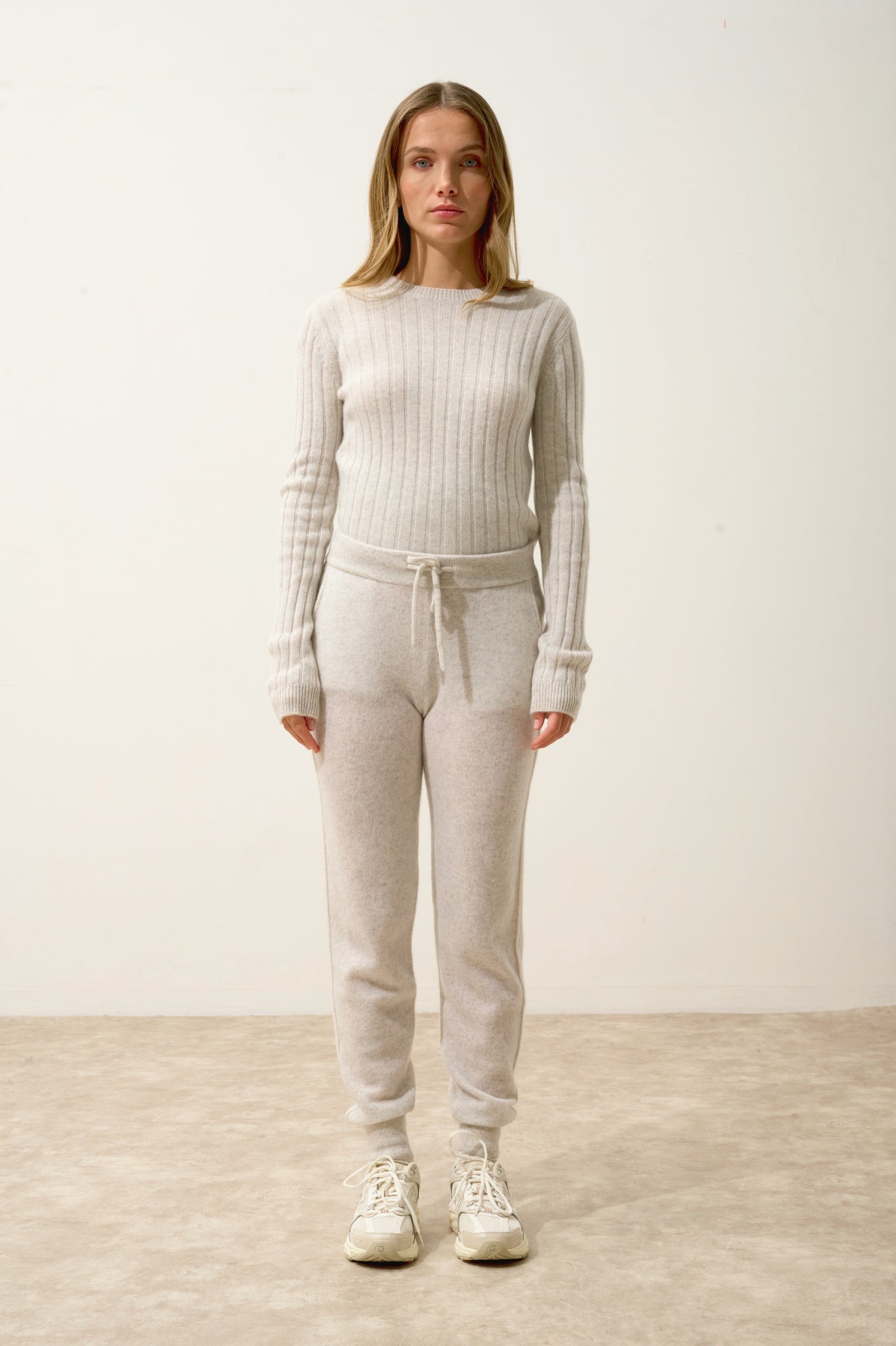 NARELLA jogging bi-color gris perle chiné/ivoire