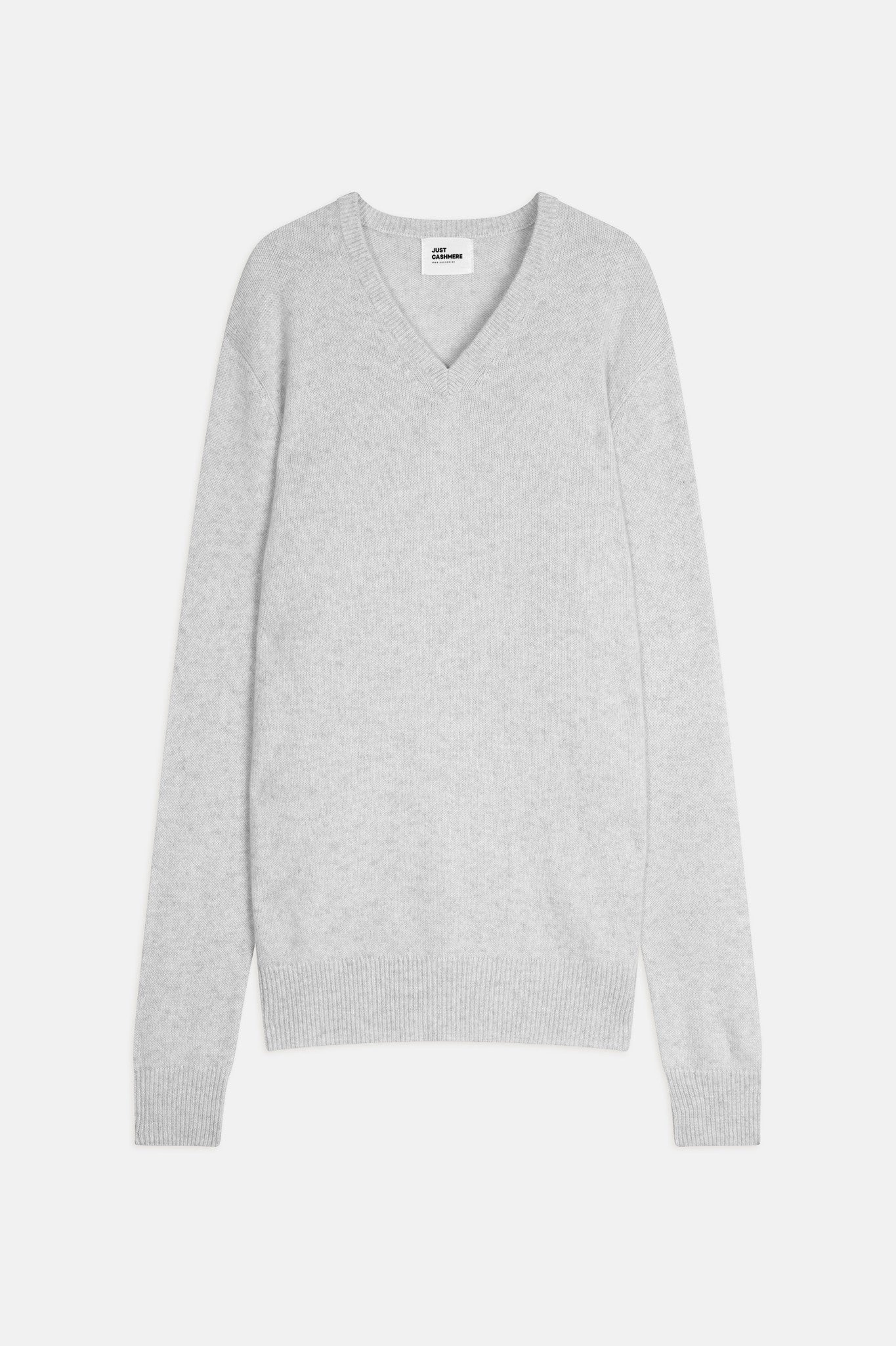 nathan pull col v gris perle chiné