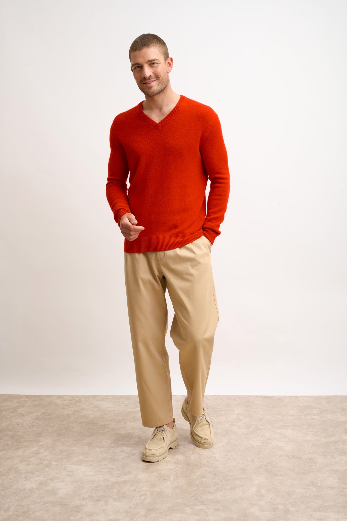 NATHAN pull col v rouge