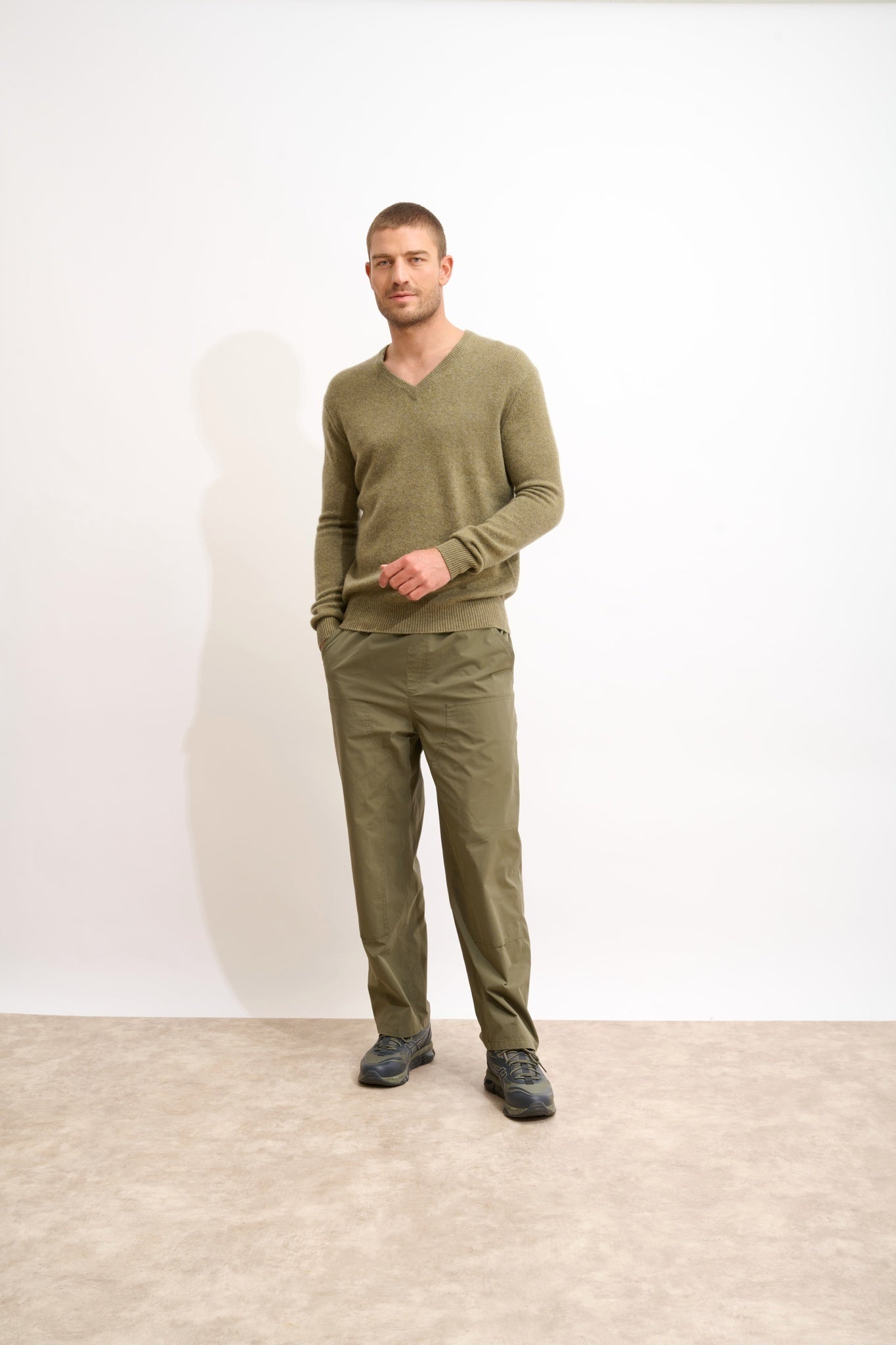 NATHAN pull col v 4 fils bronze chiné