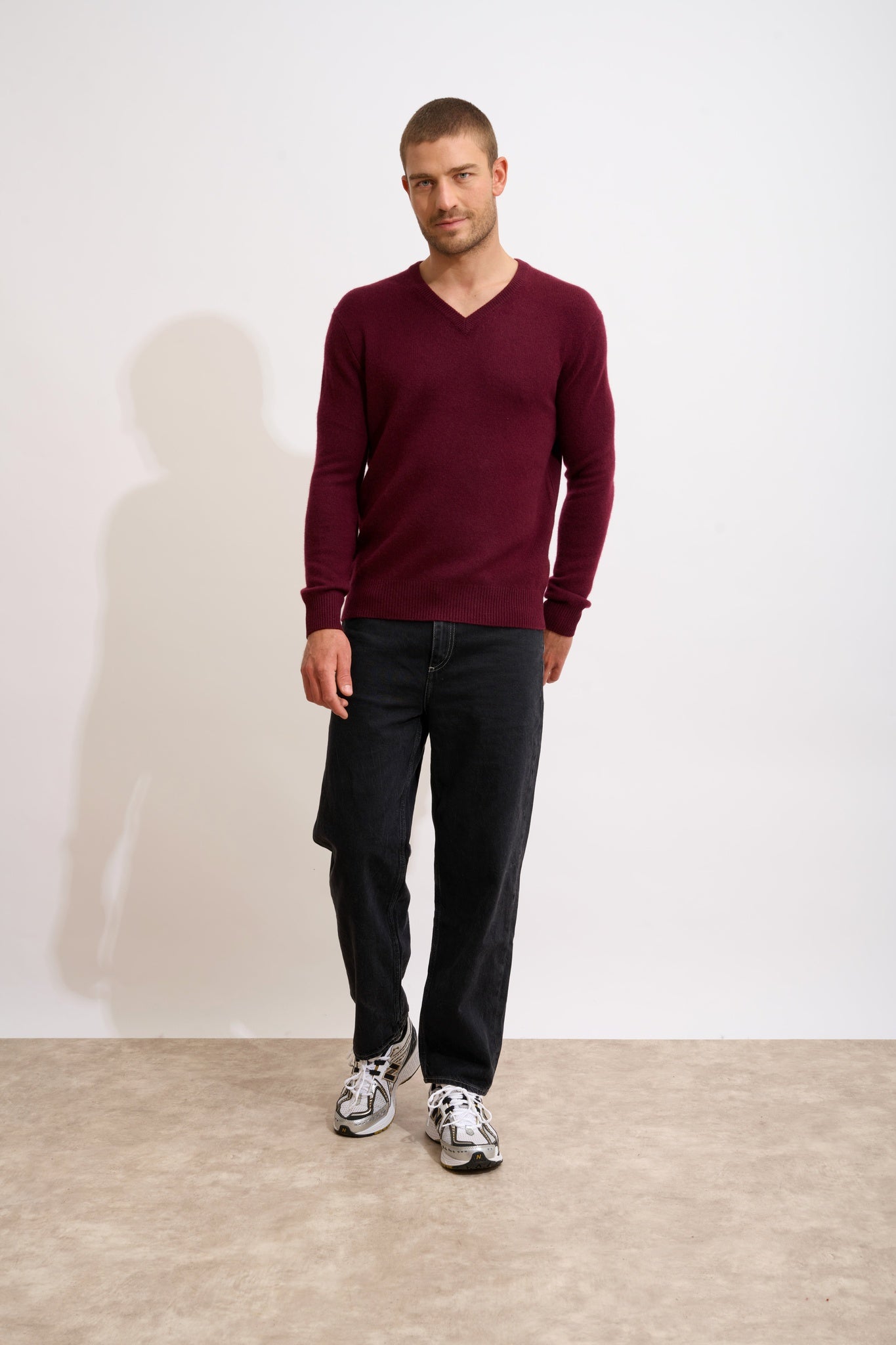 NATHAN pull col v 4 fils mûre