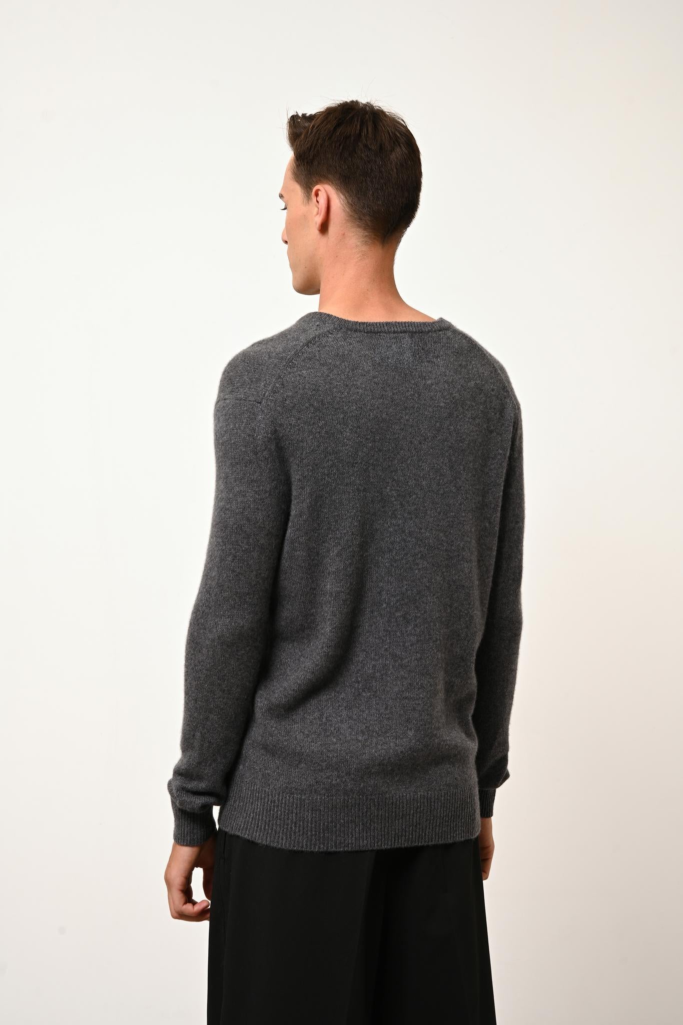NATHAN v-neck sweater anthracite mottled