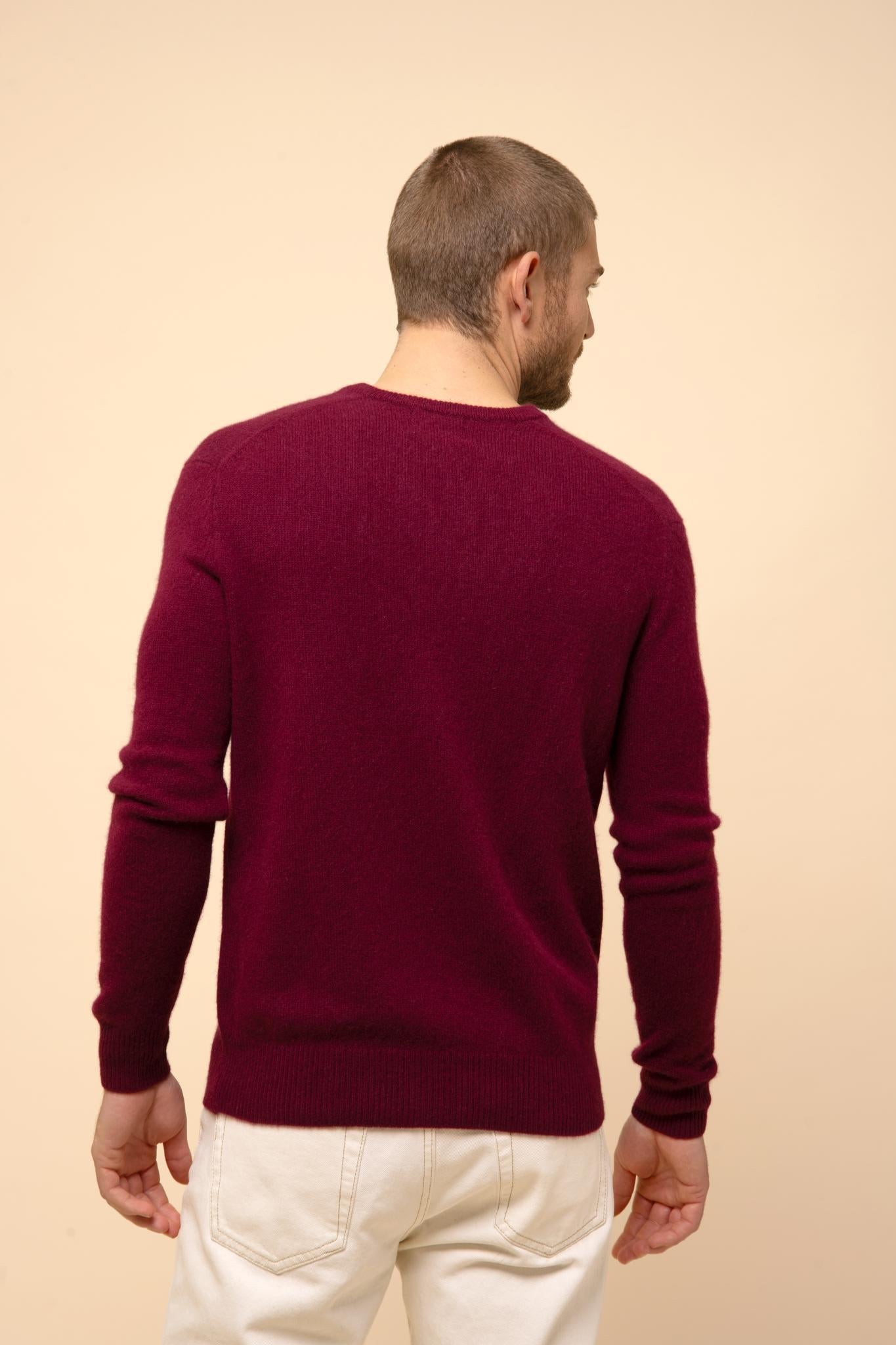 NATHAN burgundy v-neck sweater