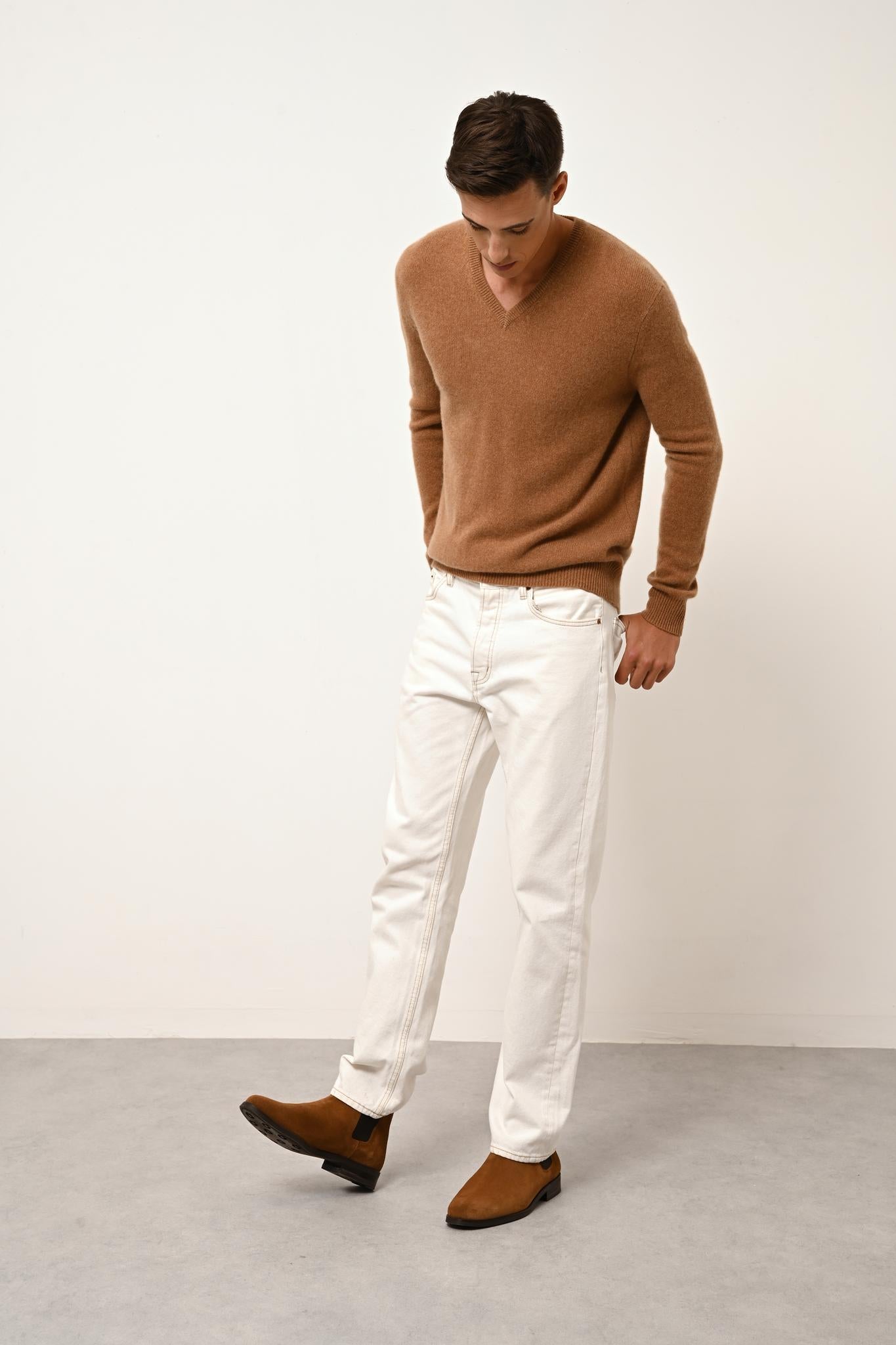 NATHAN v-neck sweater hazelnut