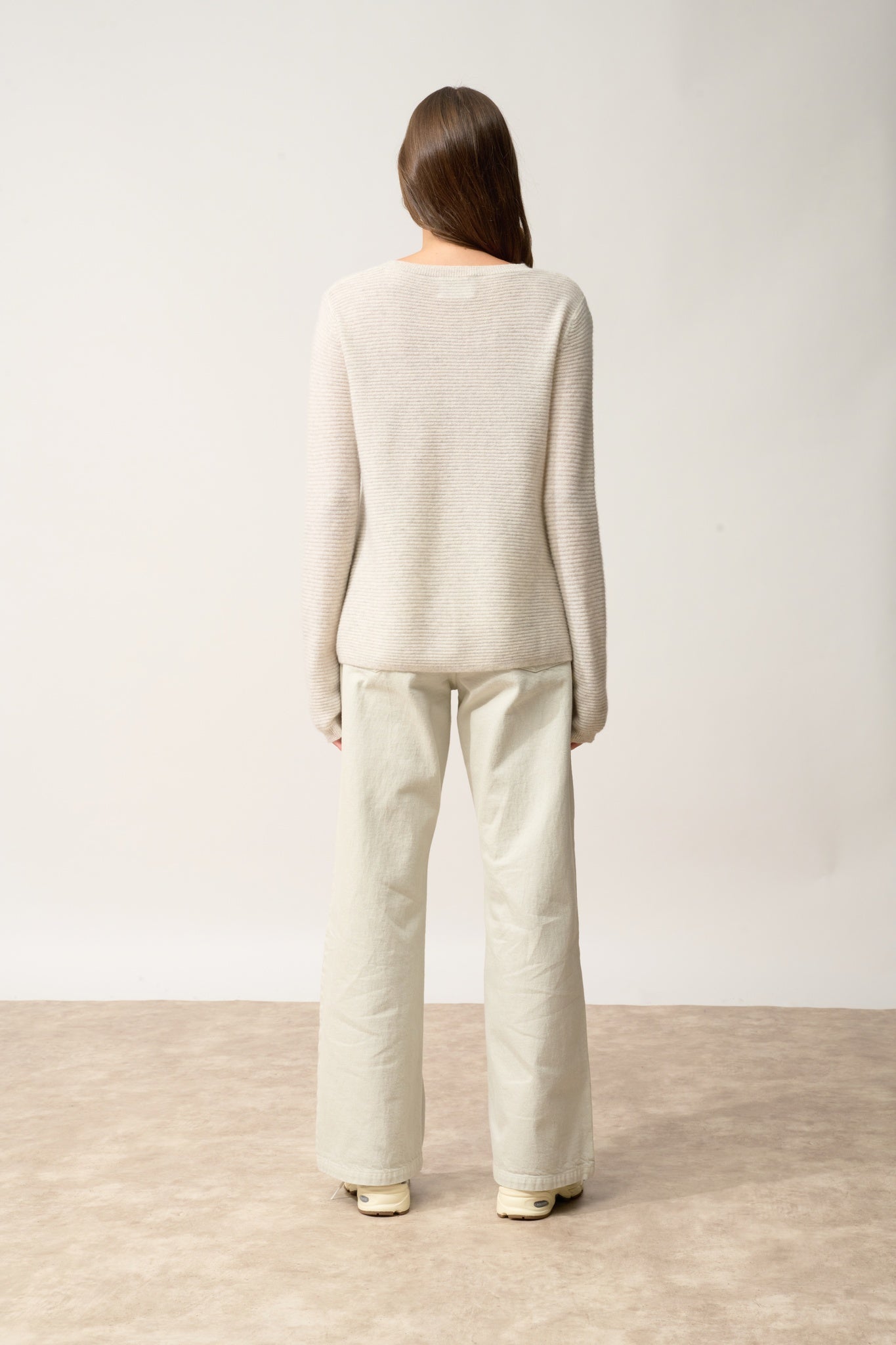 NETHY pull col bateau gris perle chiné