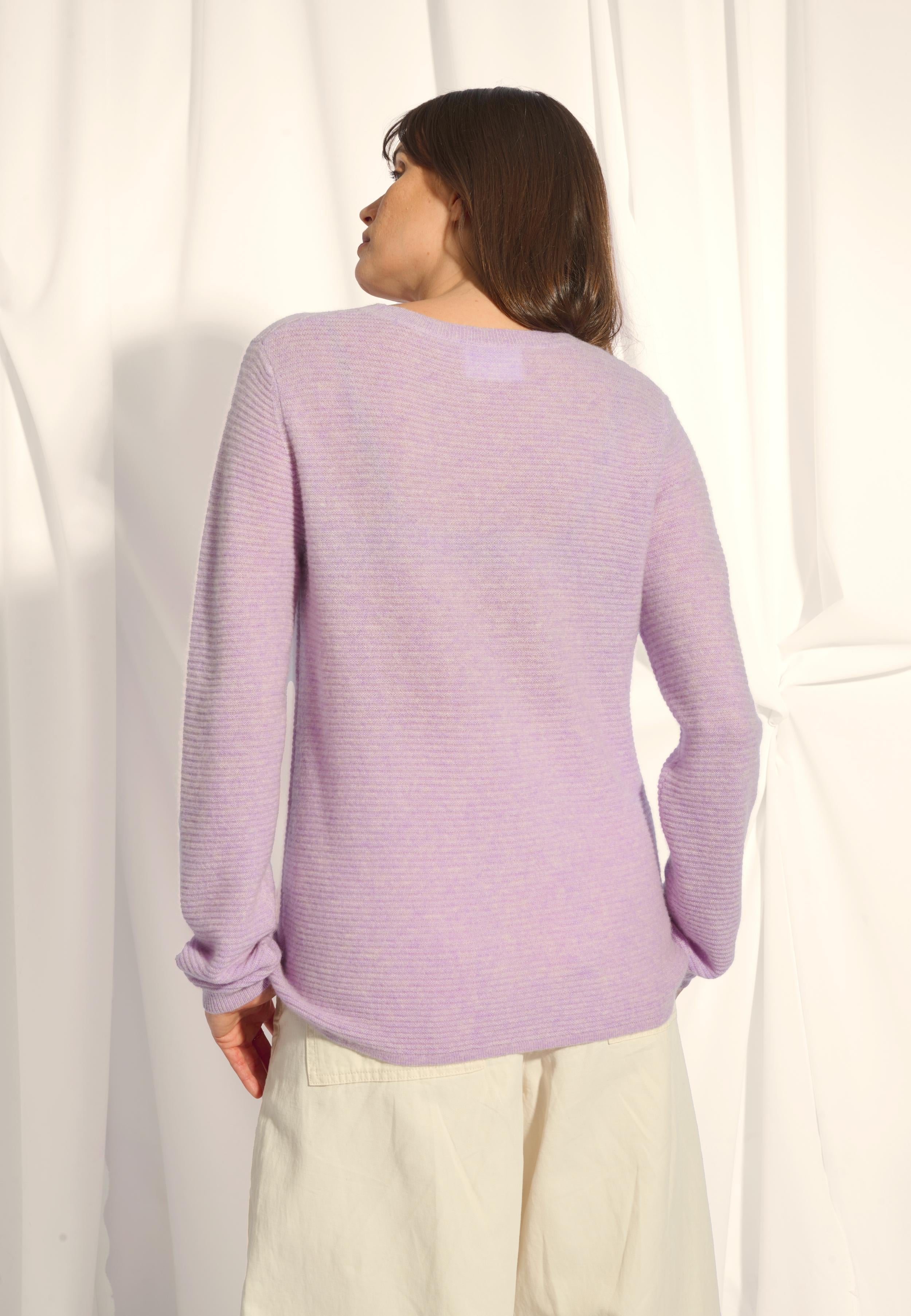 NETHY pull col bateau mauve chiné