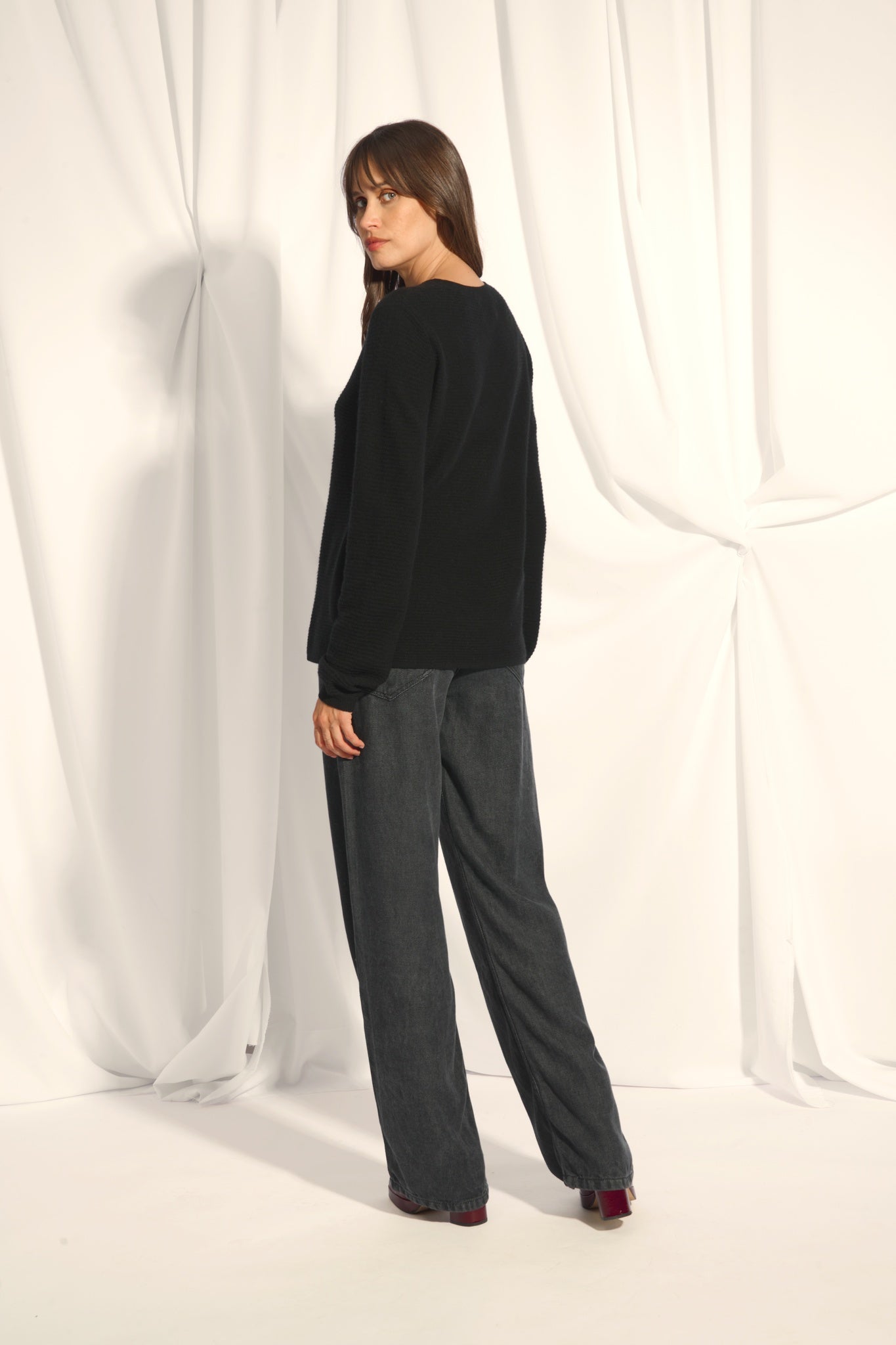 NETHY pull col bateau noir