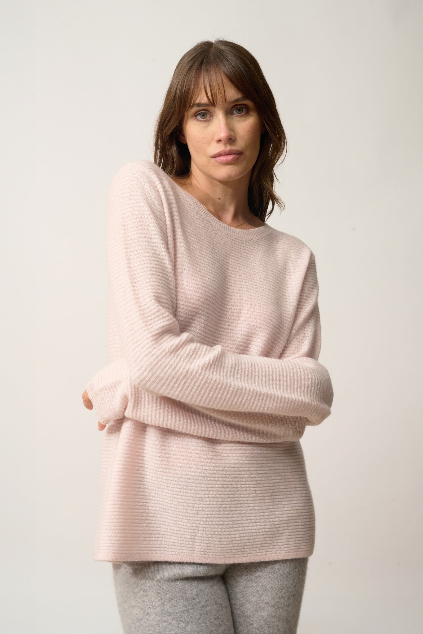 NETHY boat-neck sweater powder
