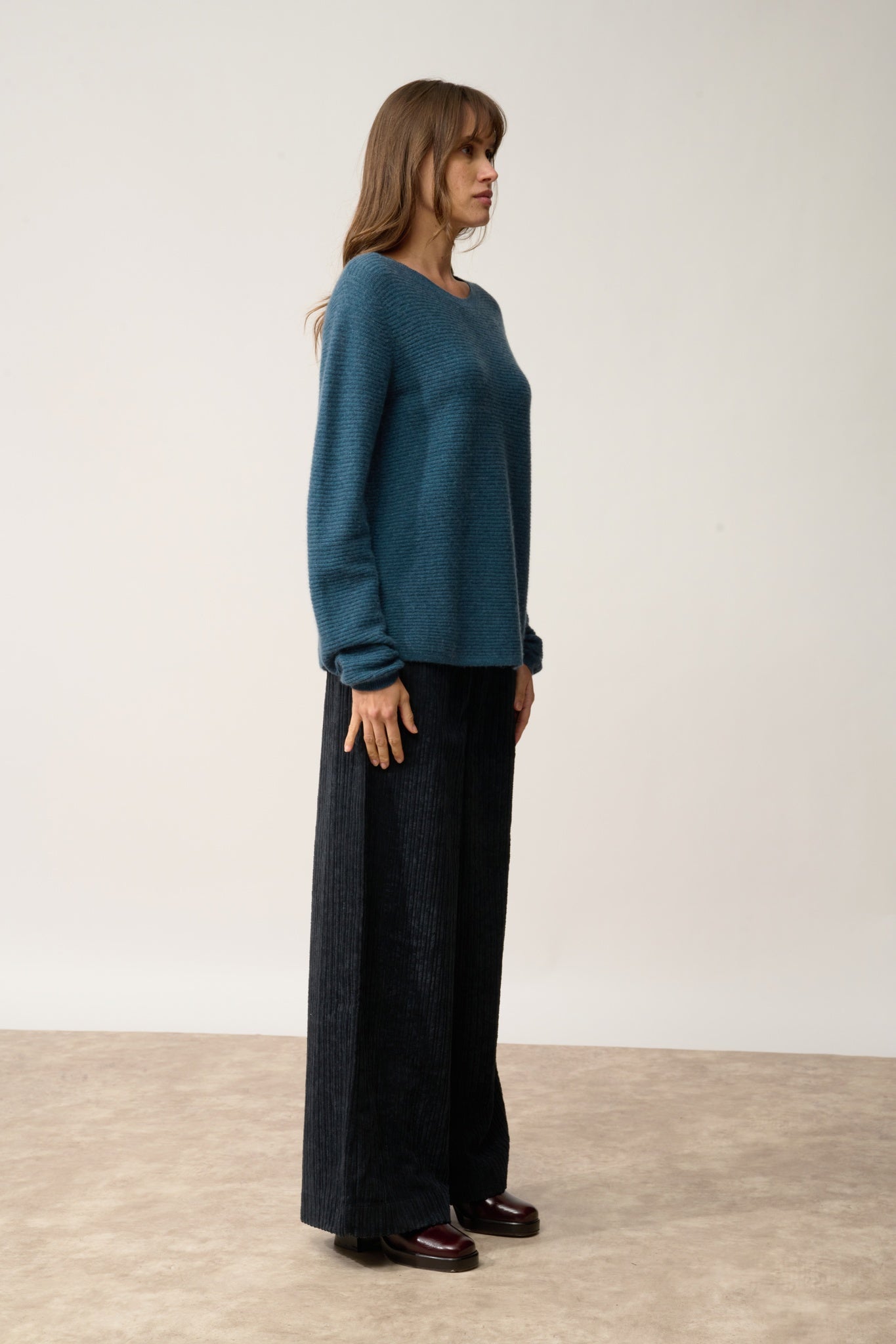 NETHY pull col bateau vert canard chiné