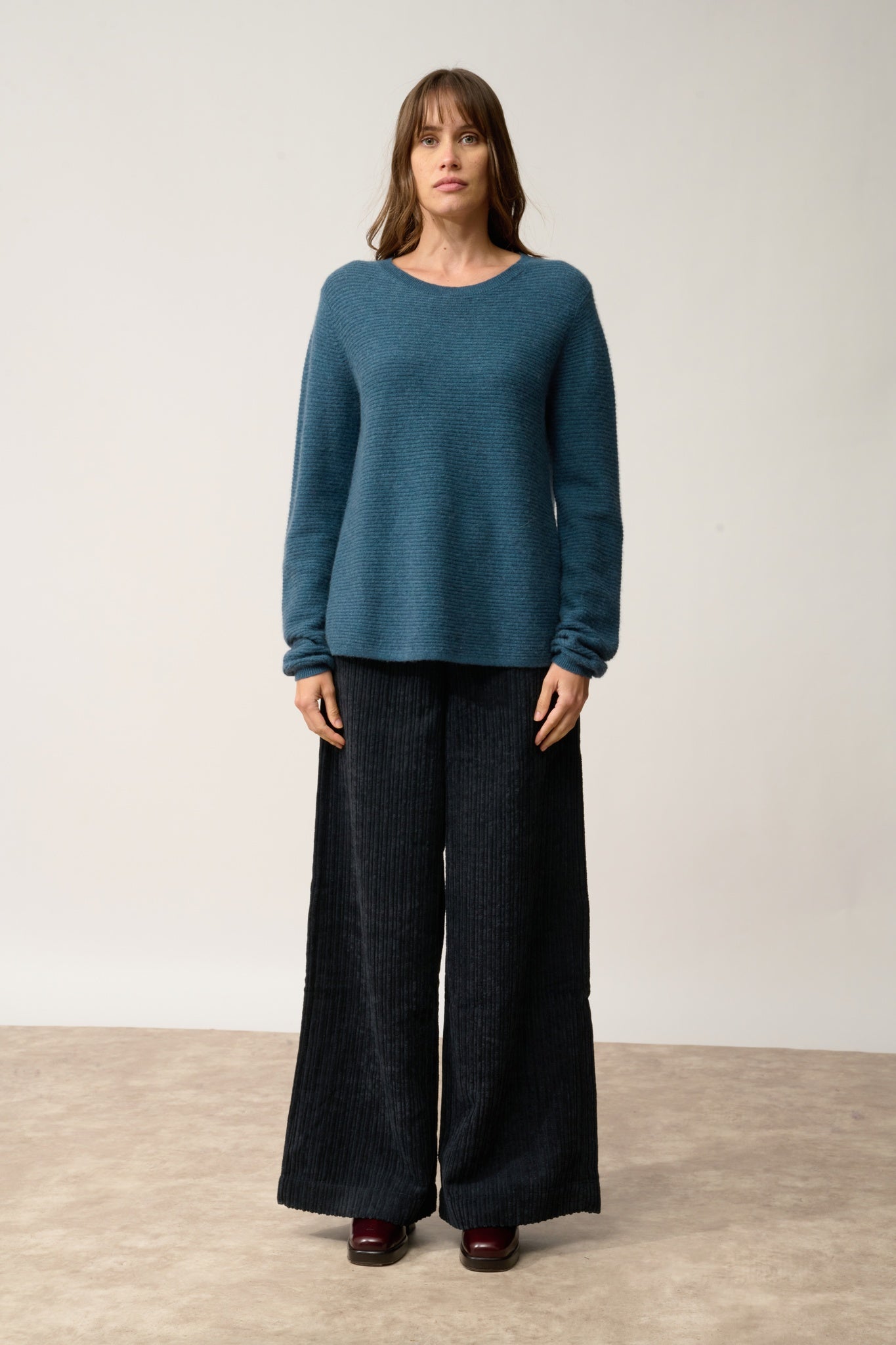 NETHY pull col bateau vert canard chiné