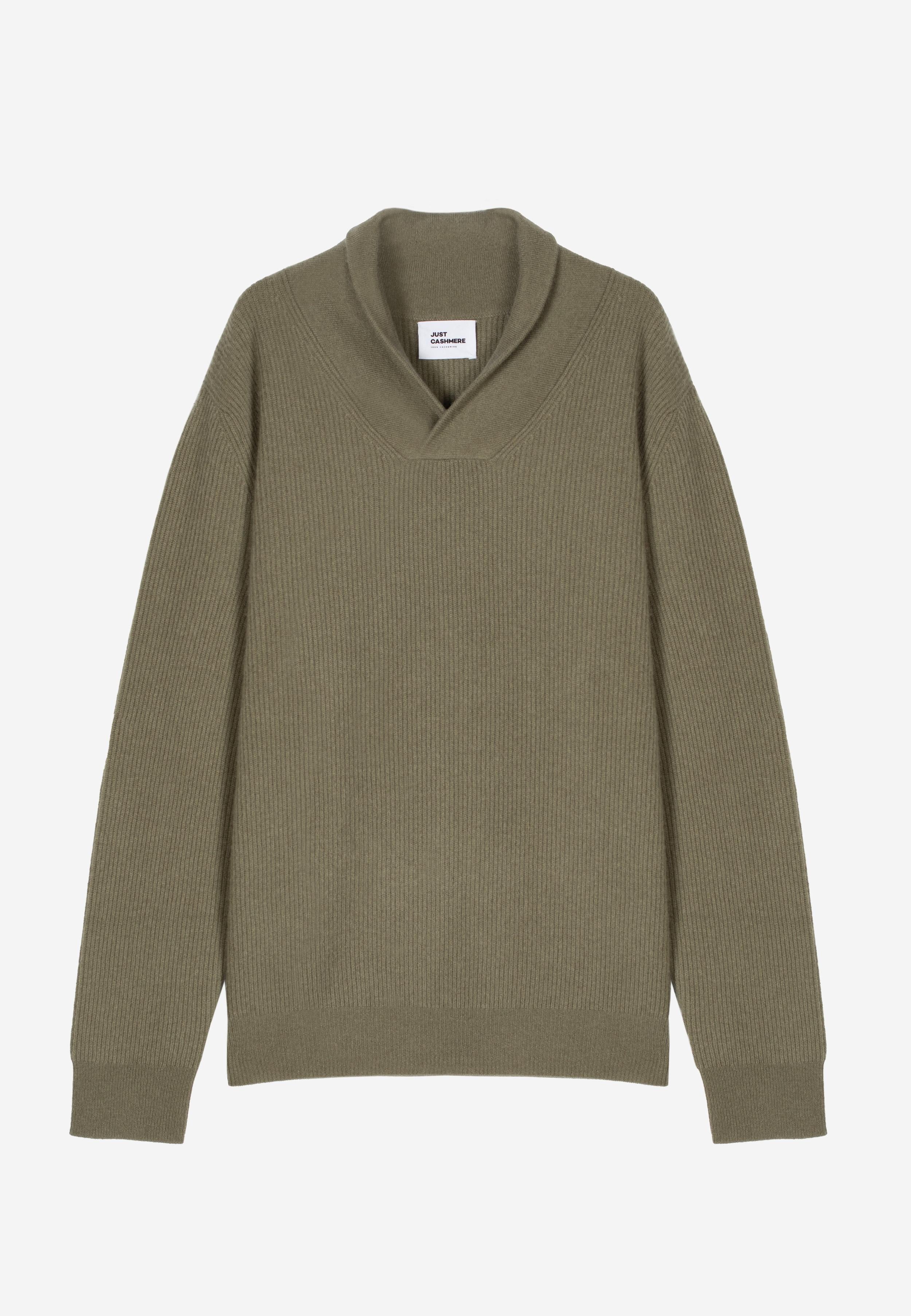NINA army shawl-collar sweater