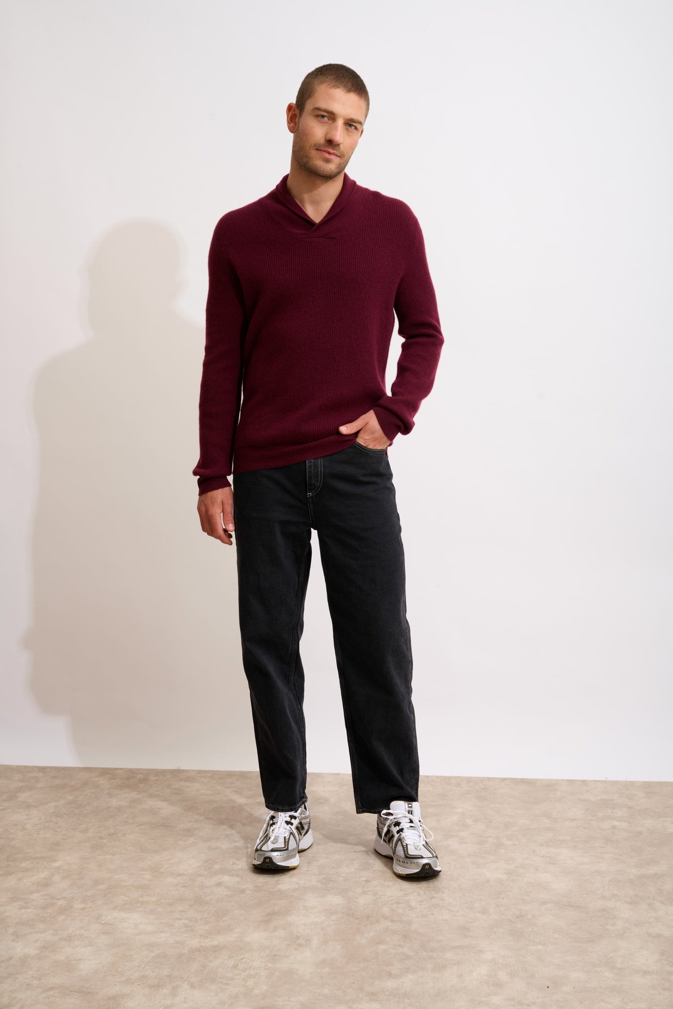 NINA pull col châle mûre