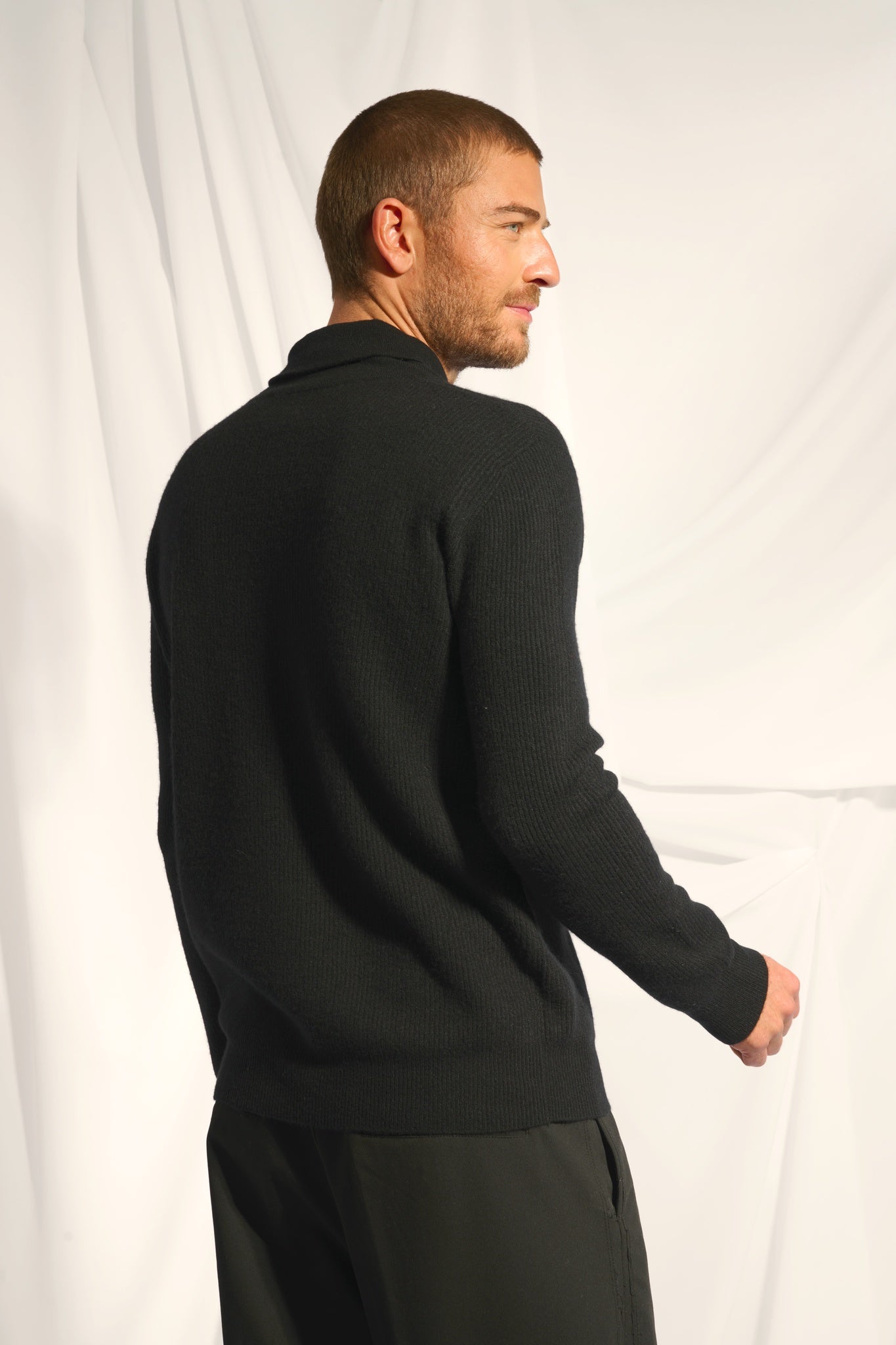 NINA pull col châle noir