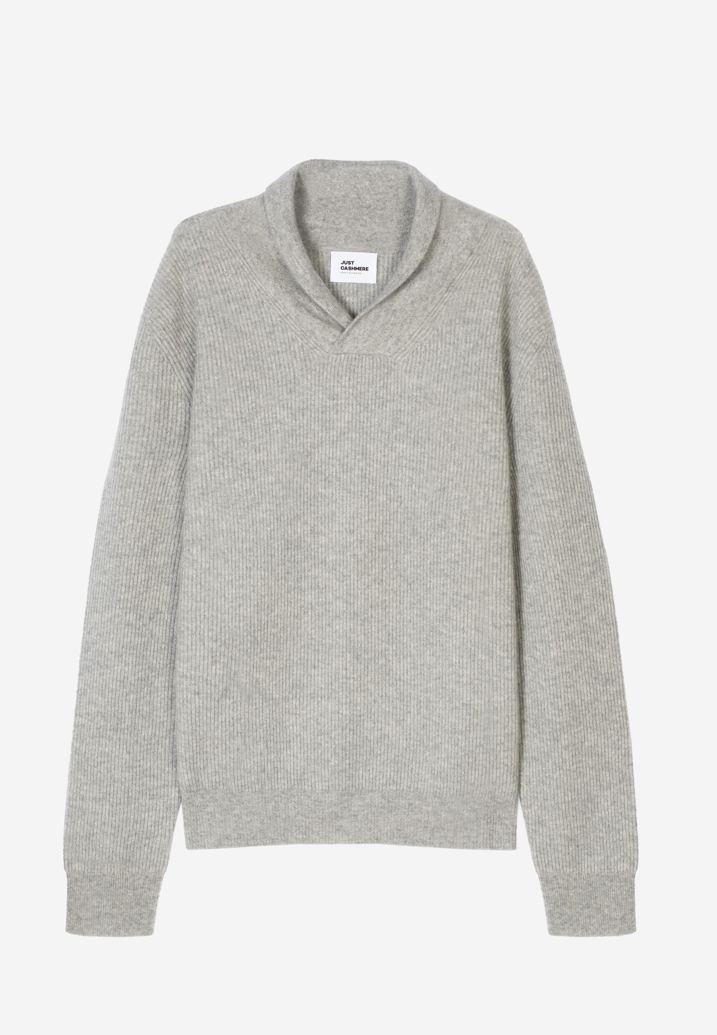 NINA shawl-collar sweater nuage chiné