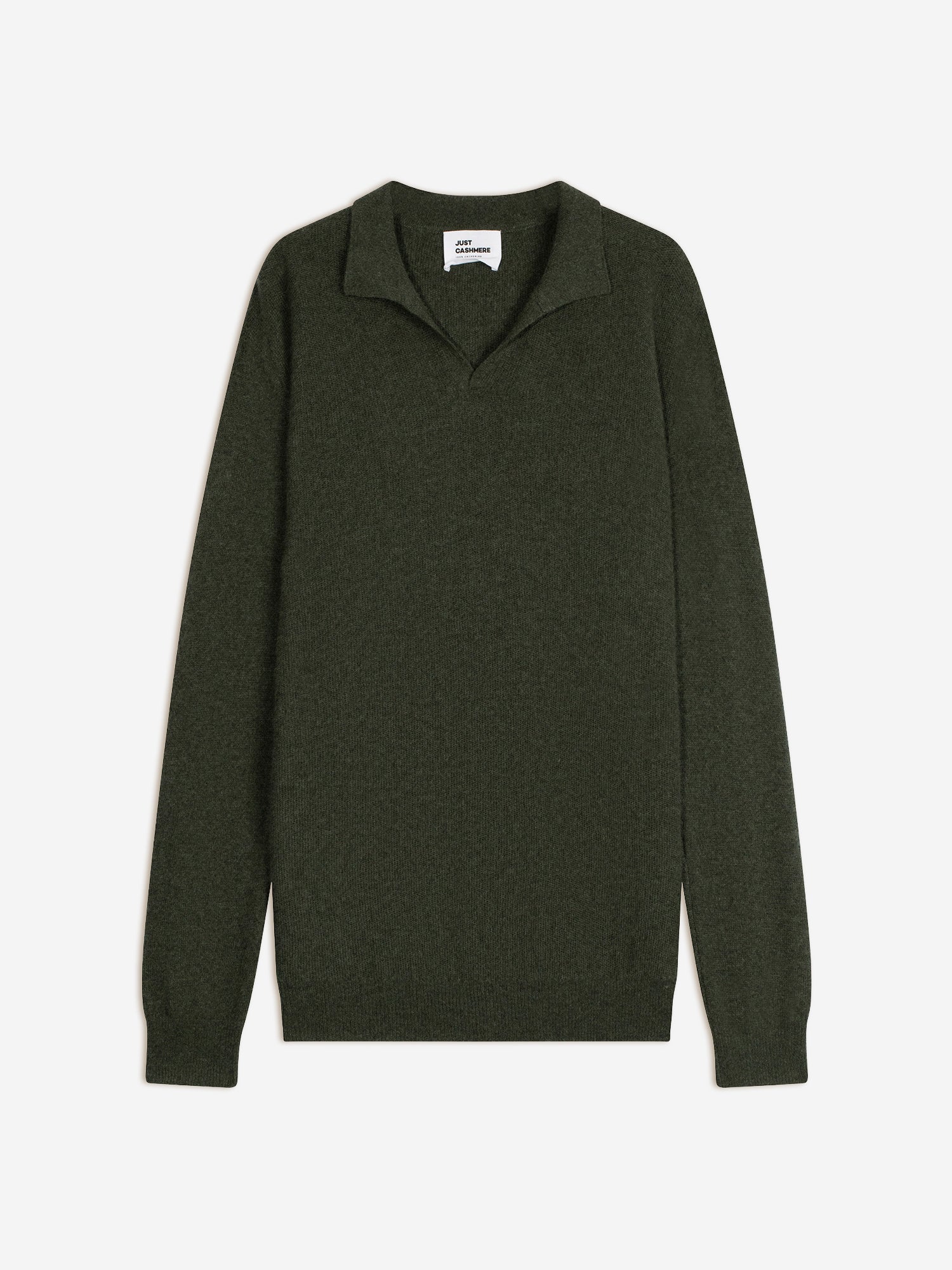NOAH open polo-neck sweater khaki mottled