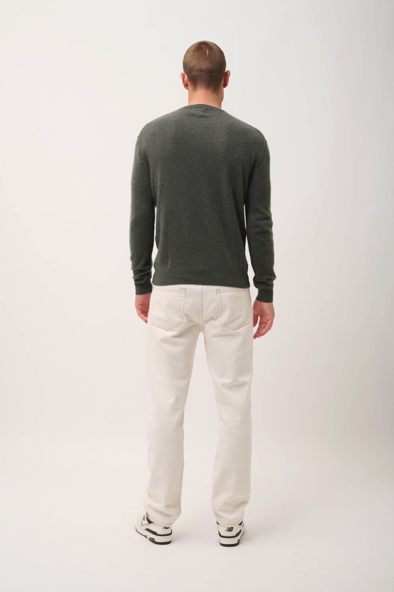 NOE pull col rond kaki chiné