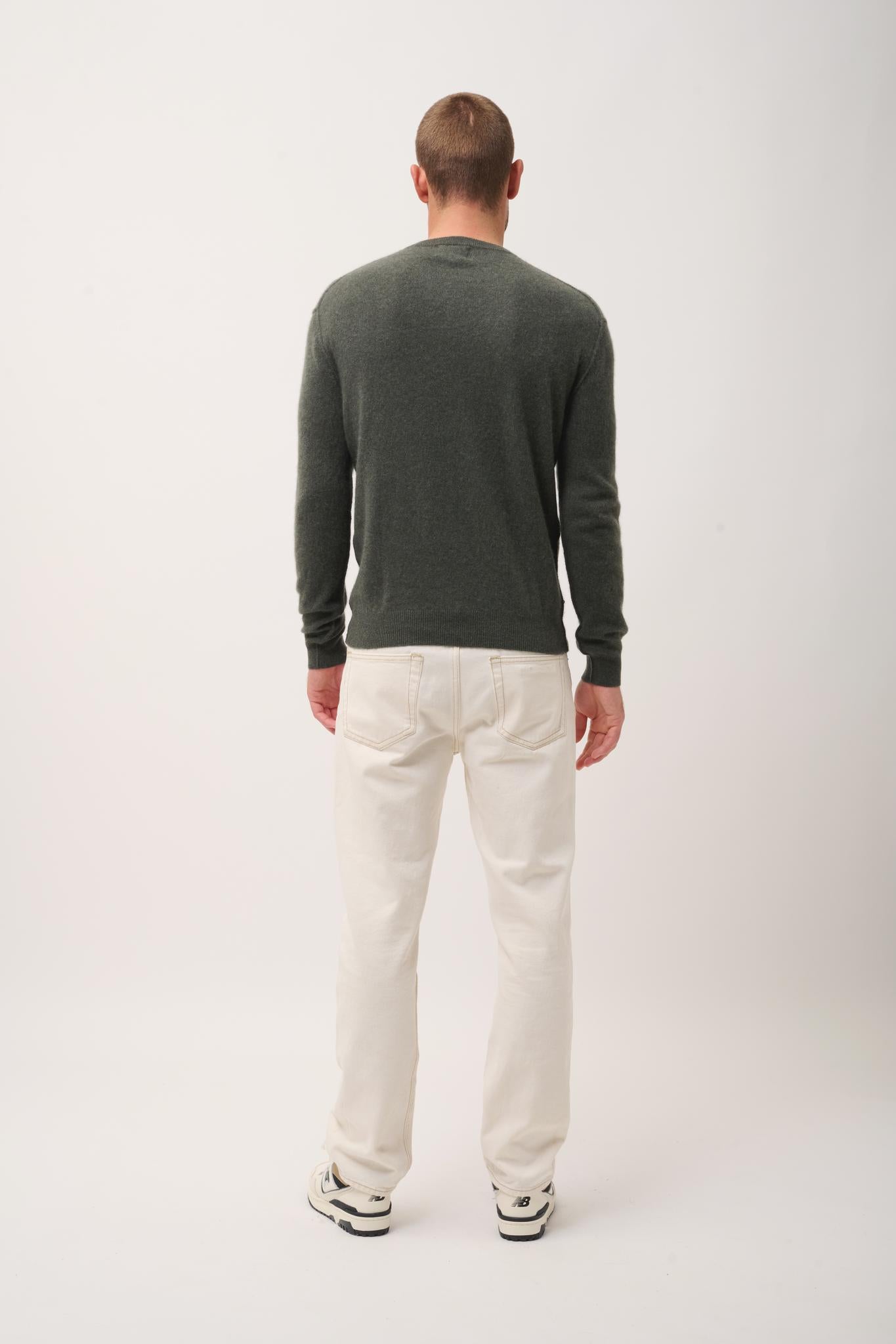 NOE round-neck sweater khaki mottled