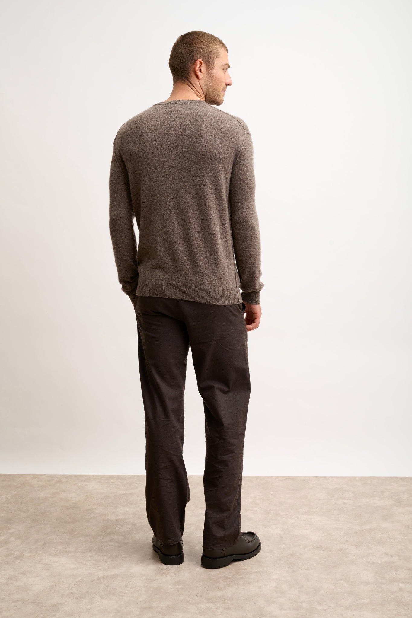 NOE pull col rond taupe chiné