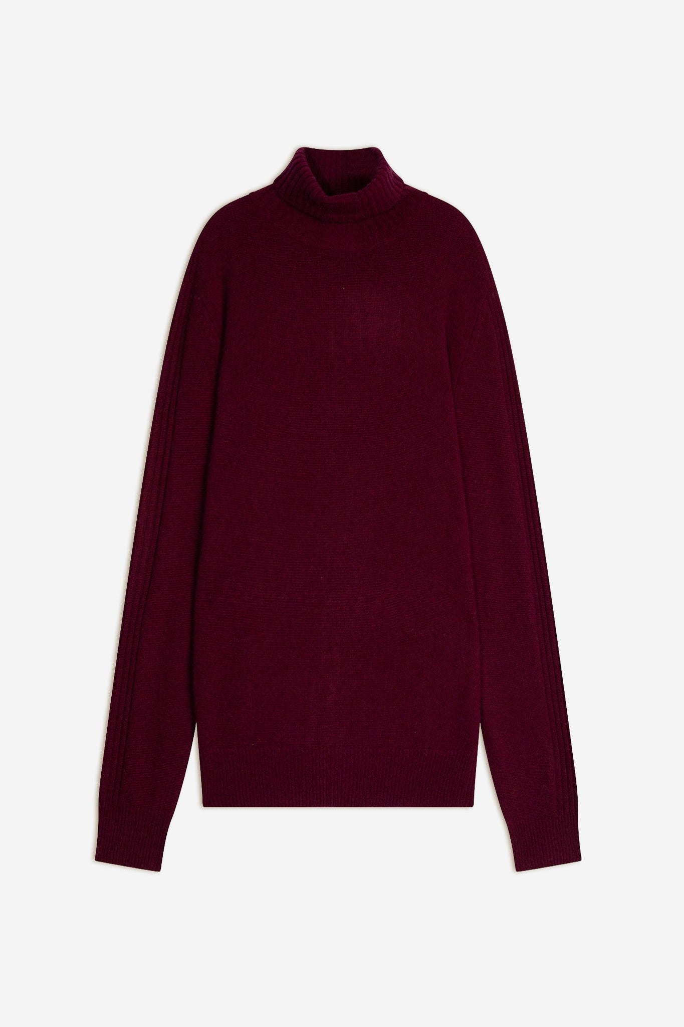 noi pull col roulé bordeaux