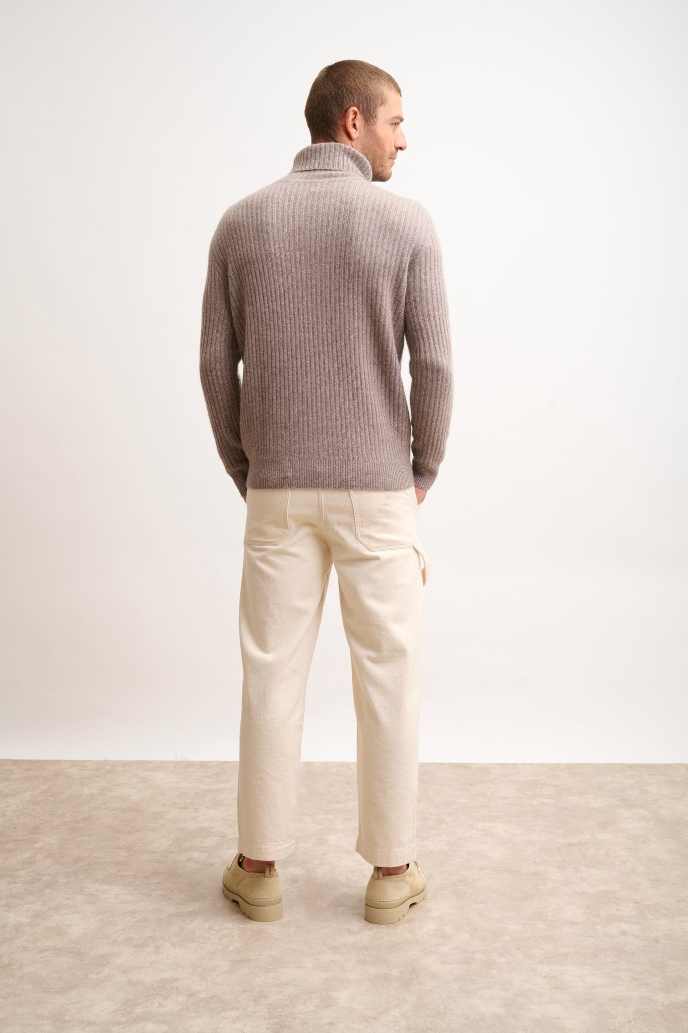 noi pull col roulé caribou chiné