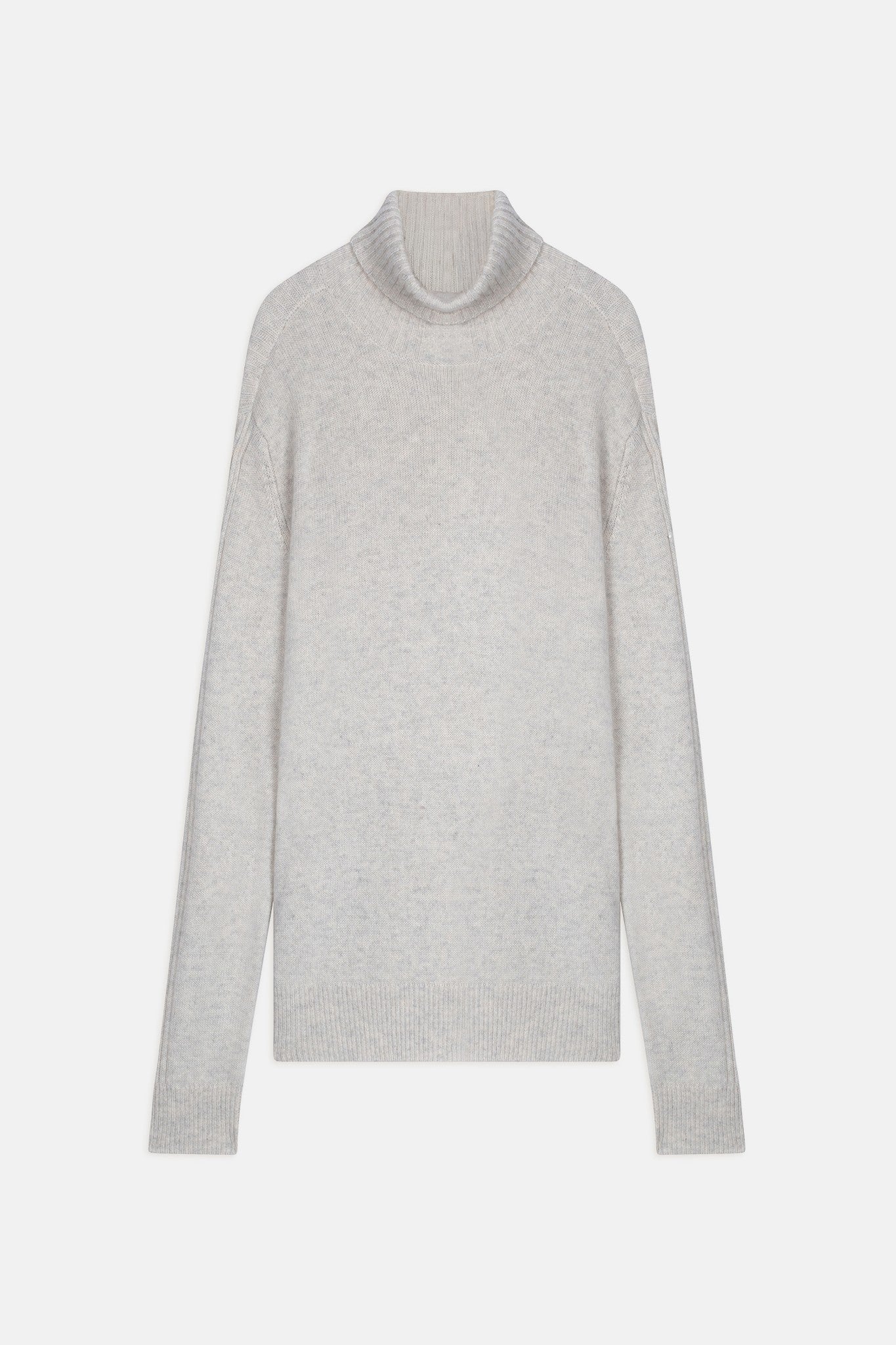 noi pull col roulé gris perle chiné