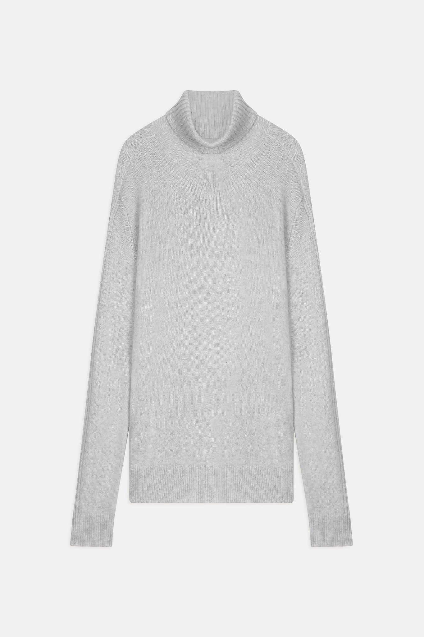 noi pull col roulé gris perle chiné