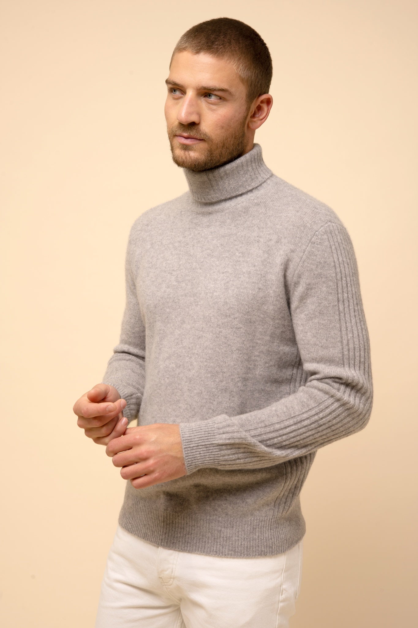 NOI pull col roulé nuage chiné