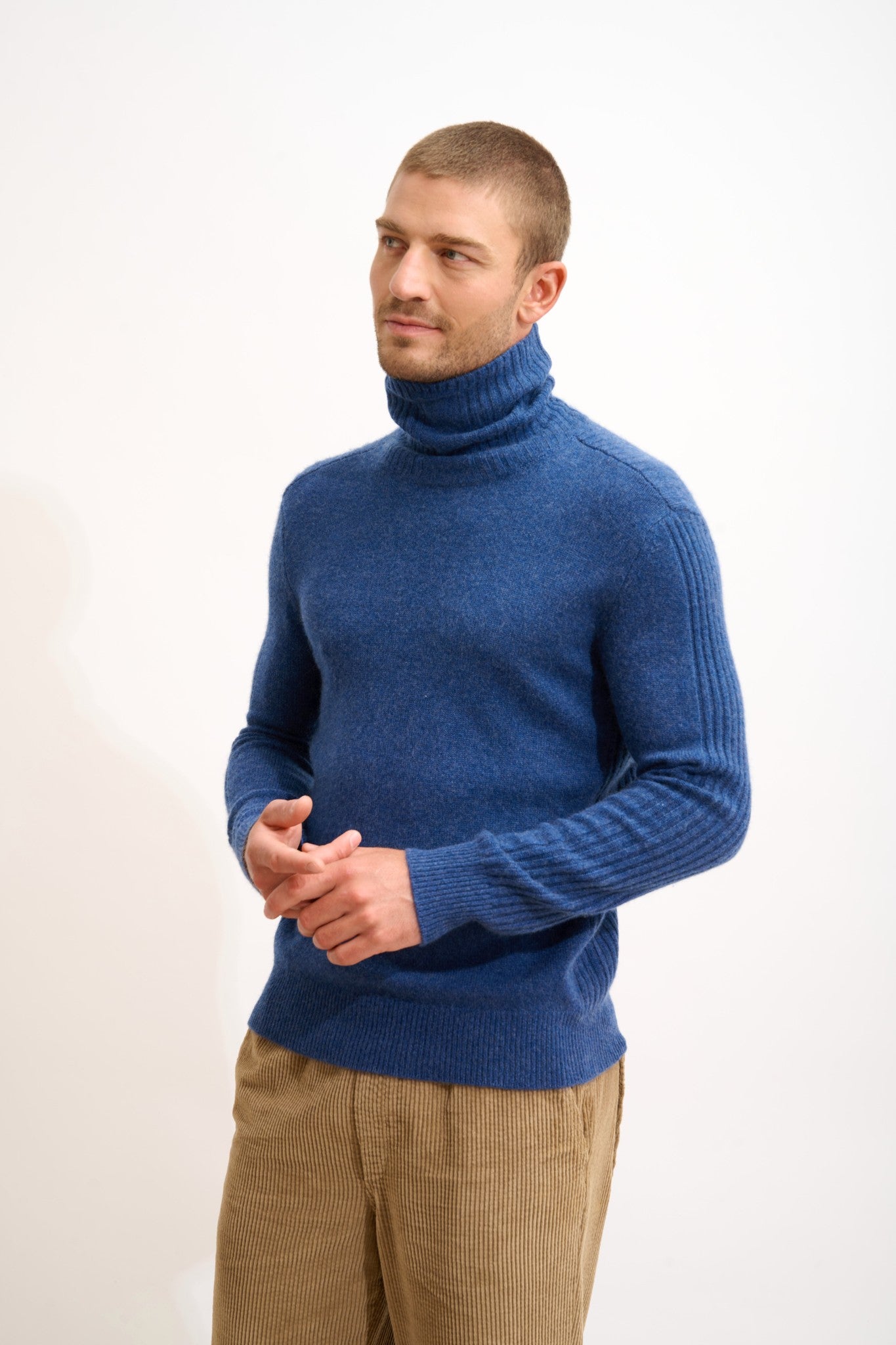 noi pull col roulé ocean chiné