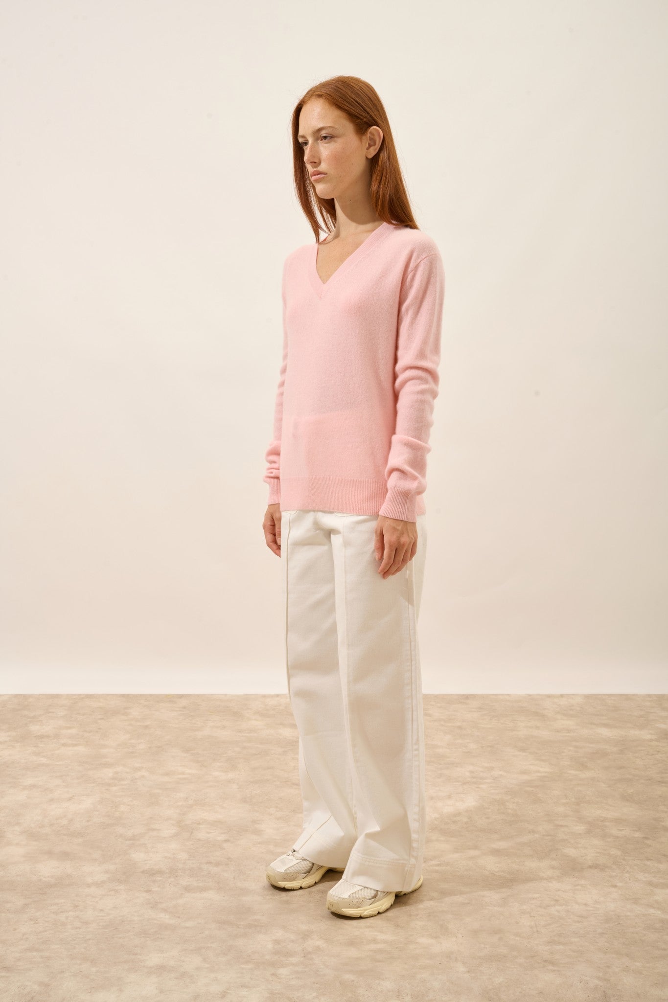 nora pull col v ballerine 100% cachemire