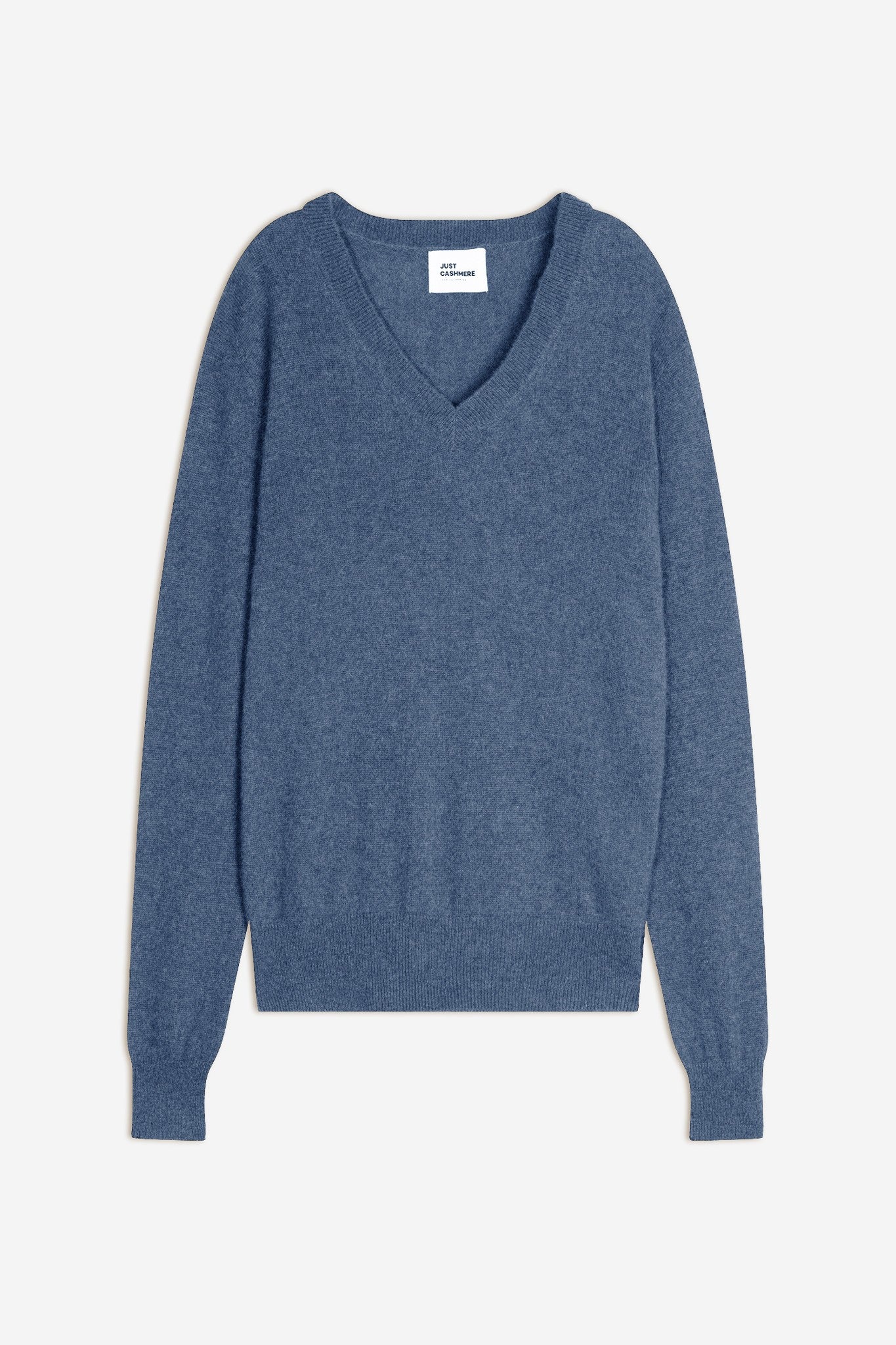 nora pull col v bleu denim