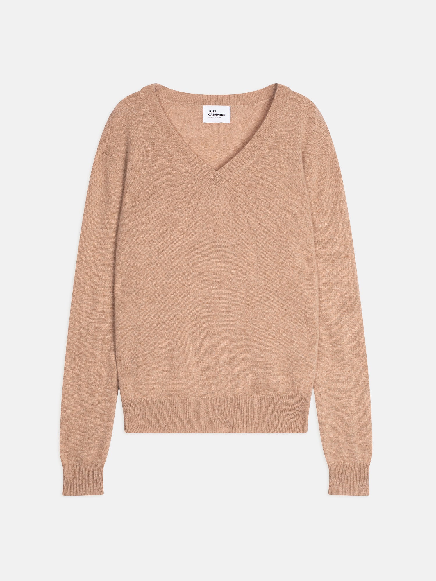 NORA pull col v camel chiné