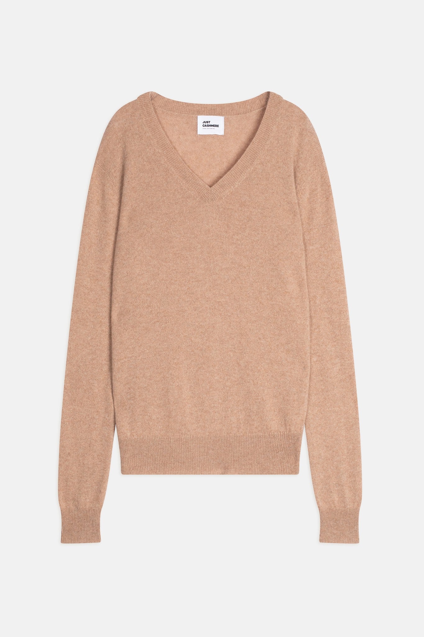 nora pull col v camel chiné