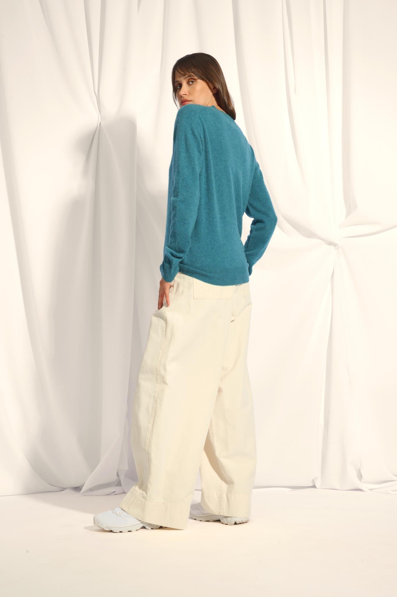 NORA v-neck sweater mottled duck