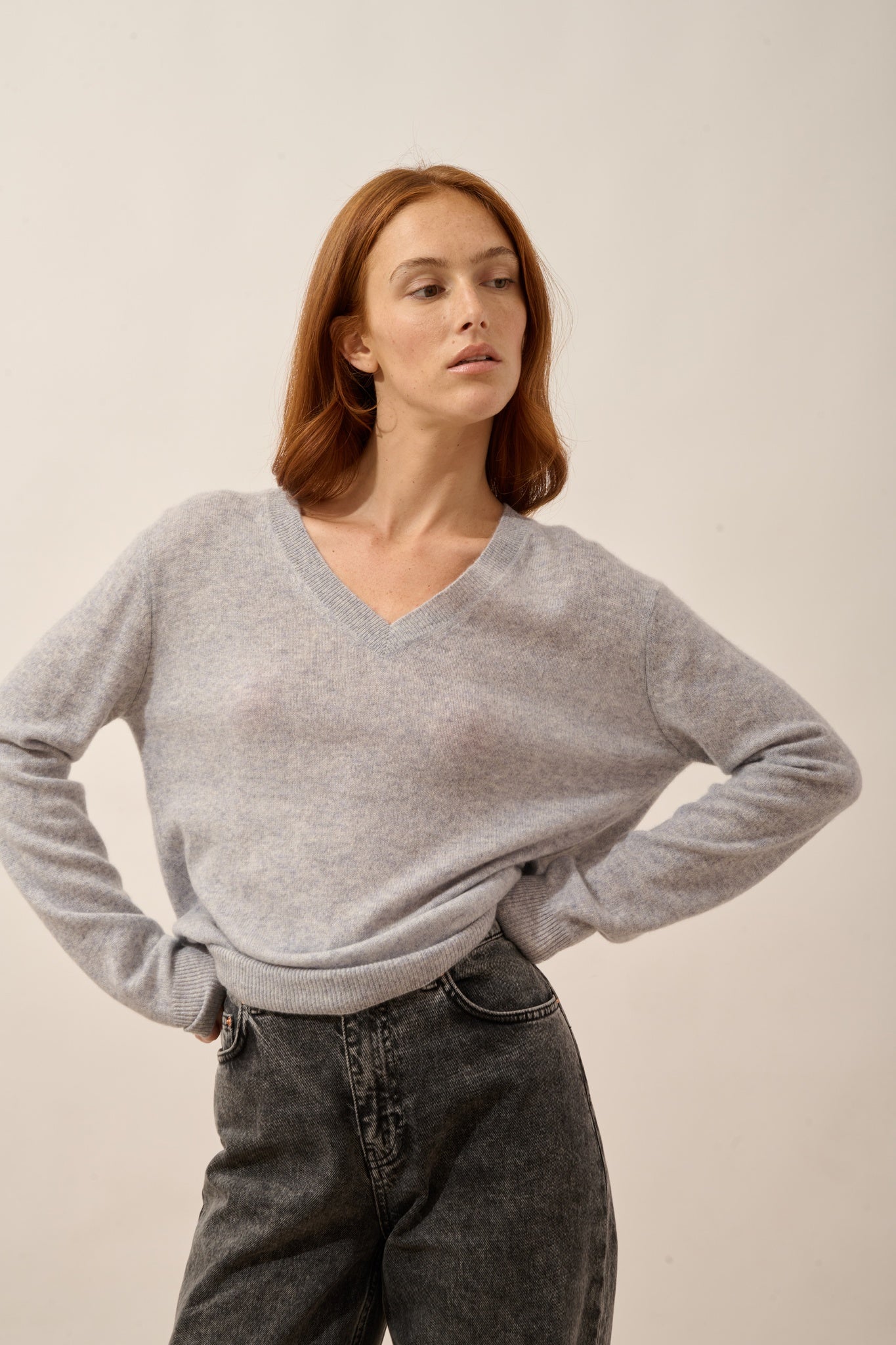 NORA pull col v horizon chiné