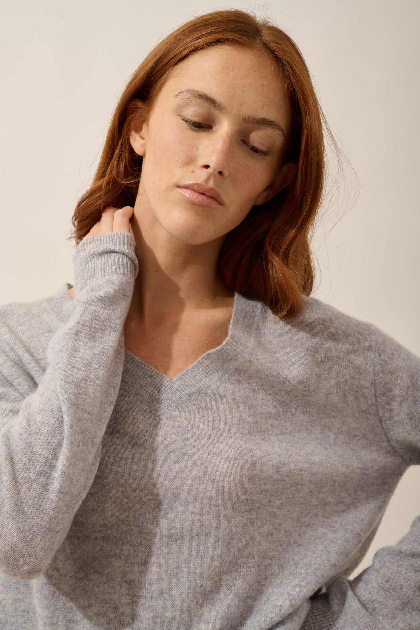 nora pull col v horizon chiné