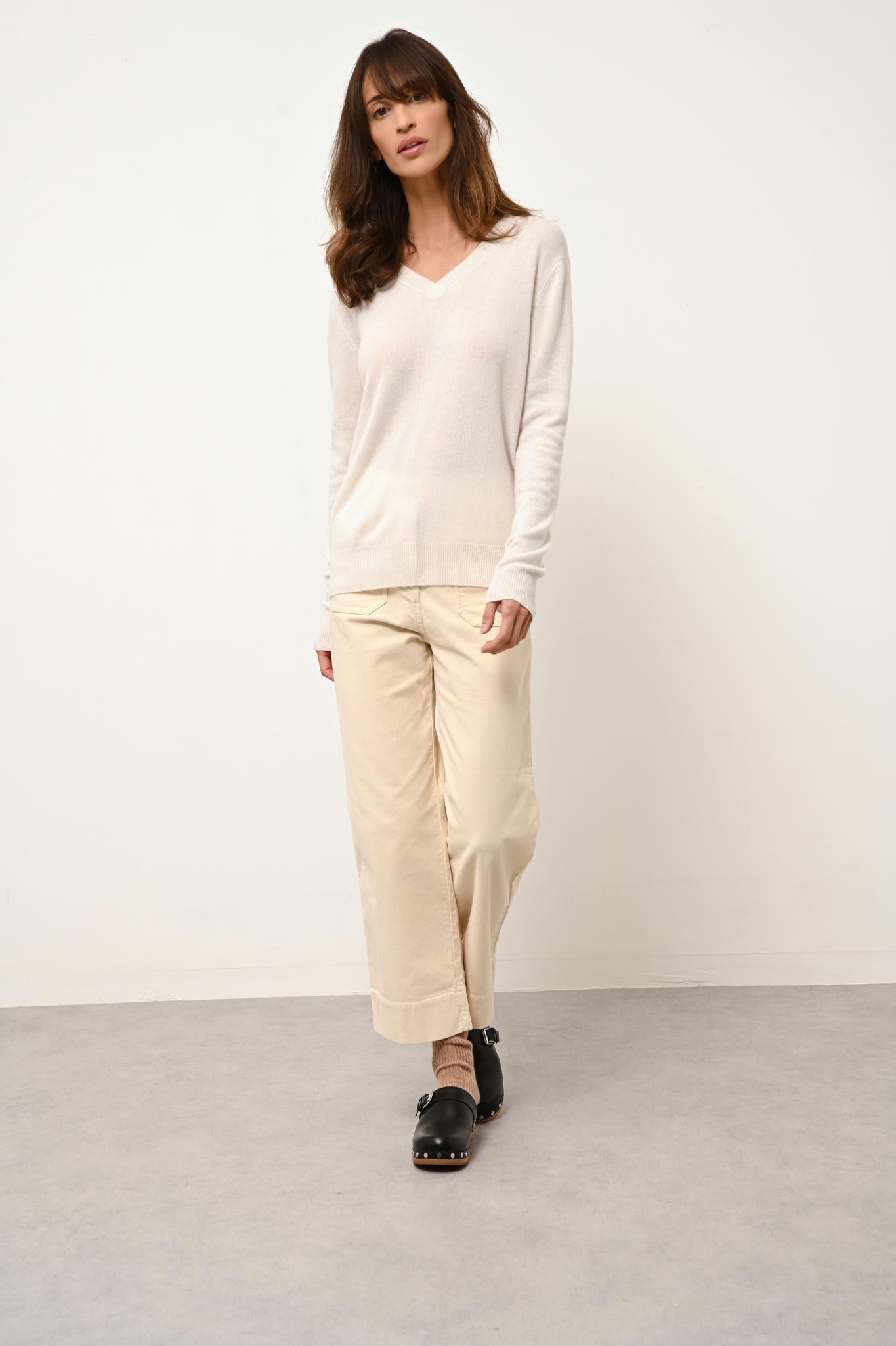 NORA ivory v-neck sweater