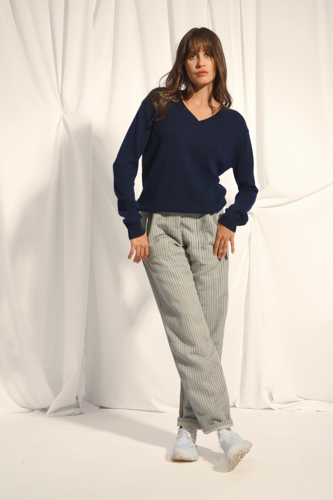 NORA v-neck sweater navy